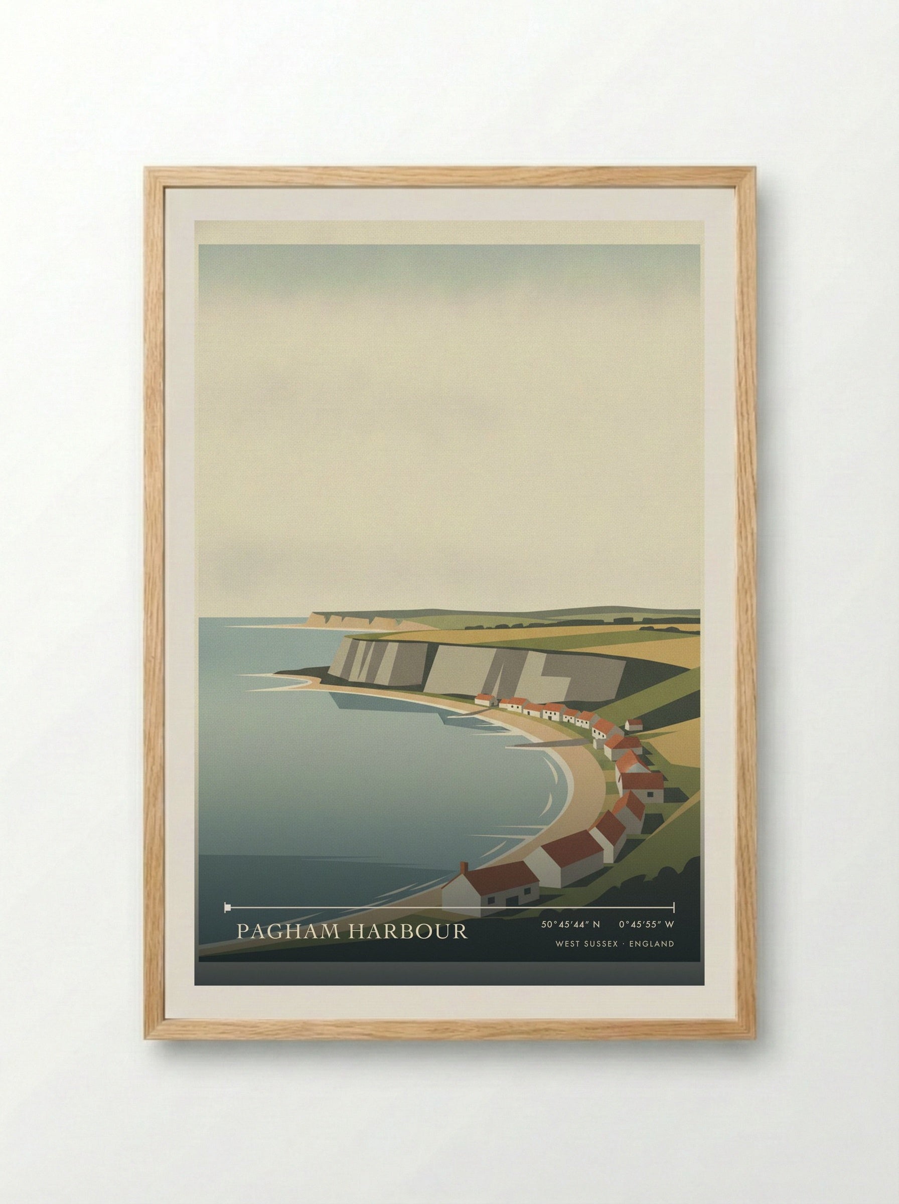 Pagham Harbour West Sussex England Travel Poster - Framed Print Wood