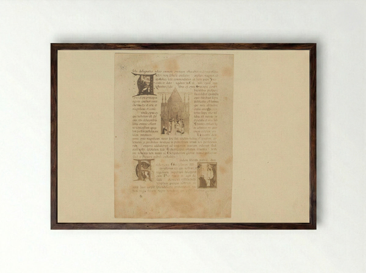 Pagina uit een middeleeuws boek - Eduard Isaac Asser - Framed Print Dark Wood