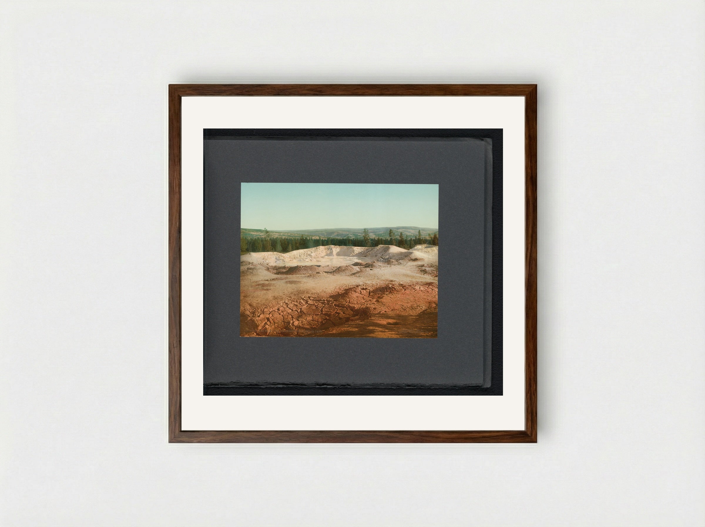 Paint Pot, Yellowstone National Park - William Henry Jackson - Framed Print Dark Wood