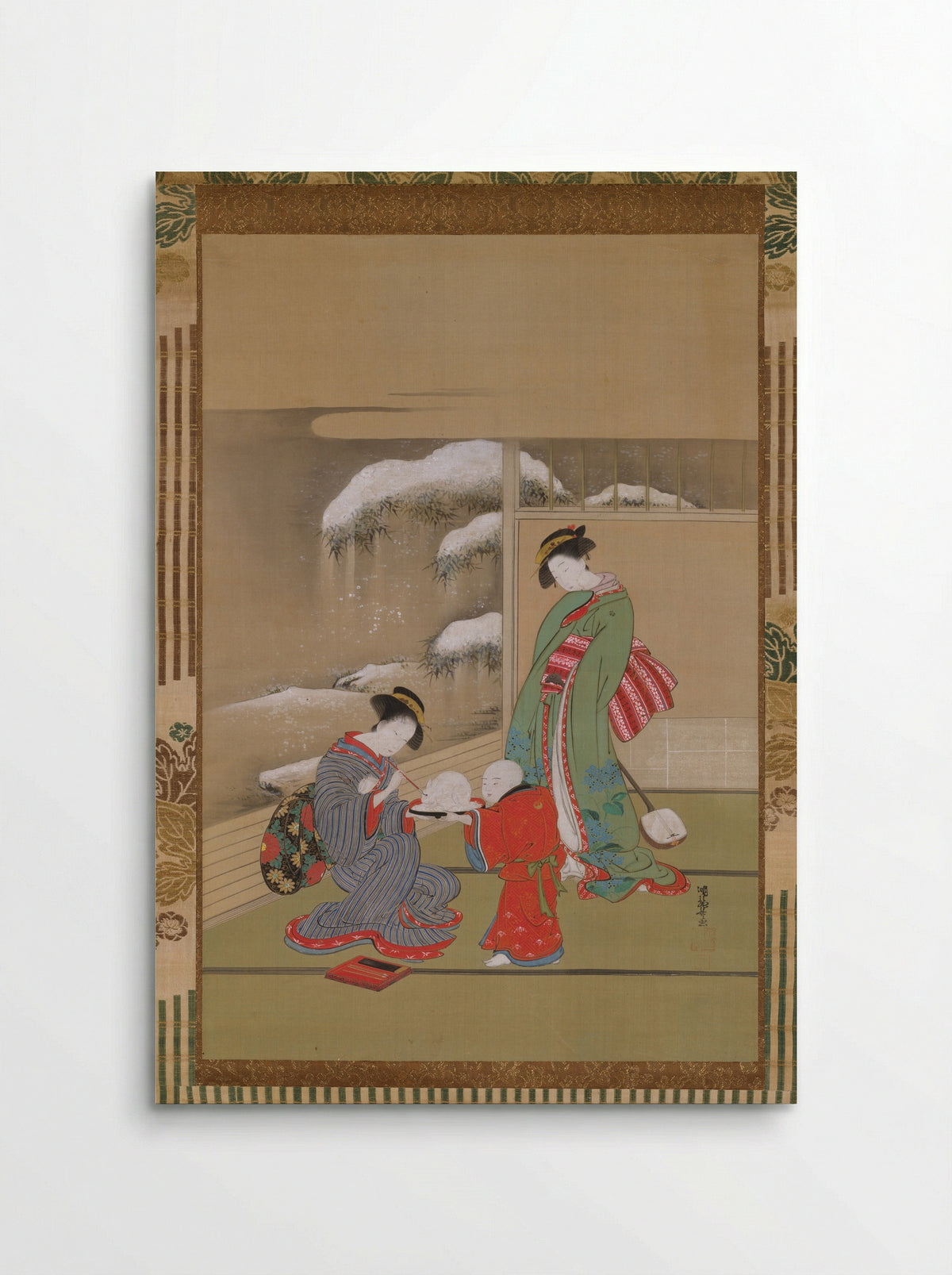 Painting the Eyes on a Snow Rabbit - Isoda Koryūsai - Poster