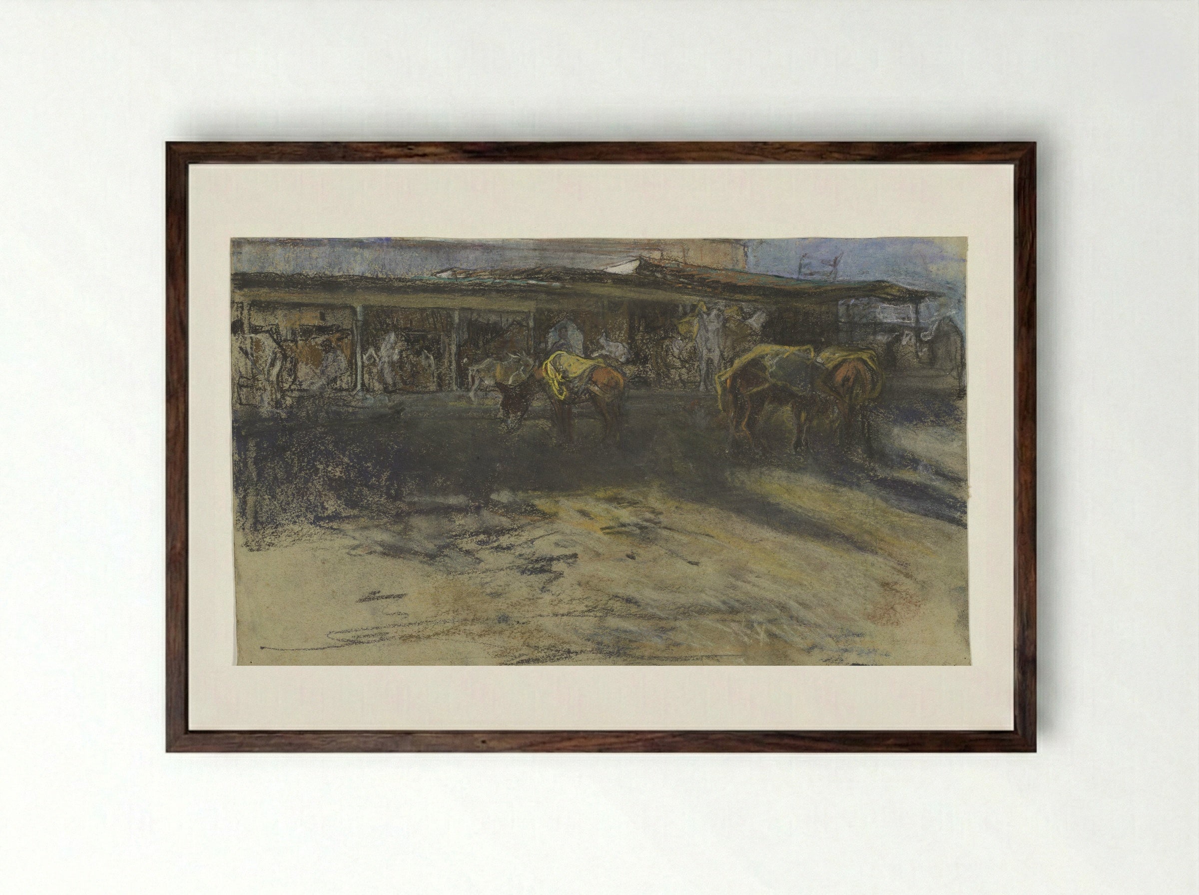 Pakezels op de Grote Markt te Tanger - Jac van Looij - Framed Print Dark Wood