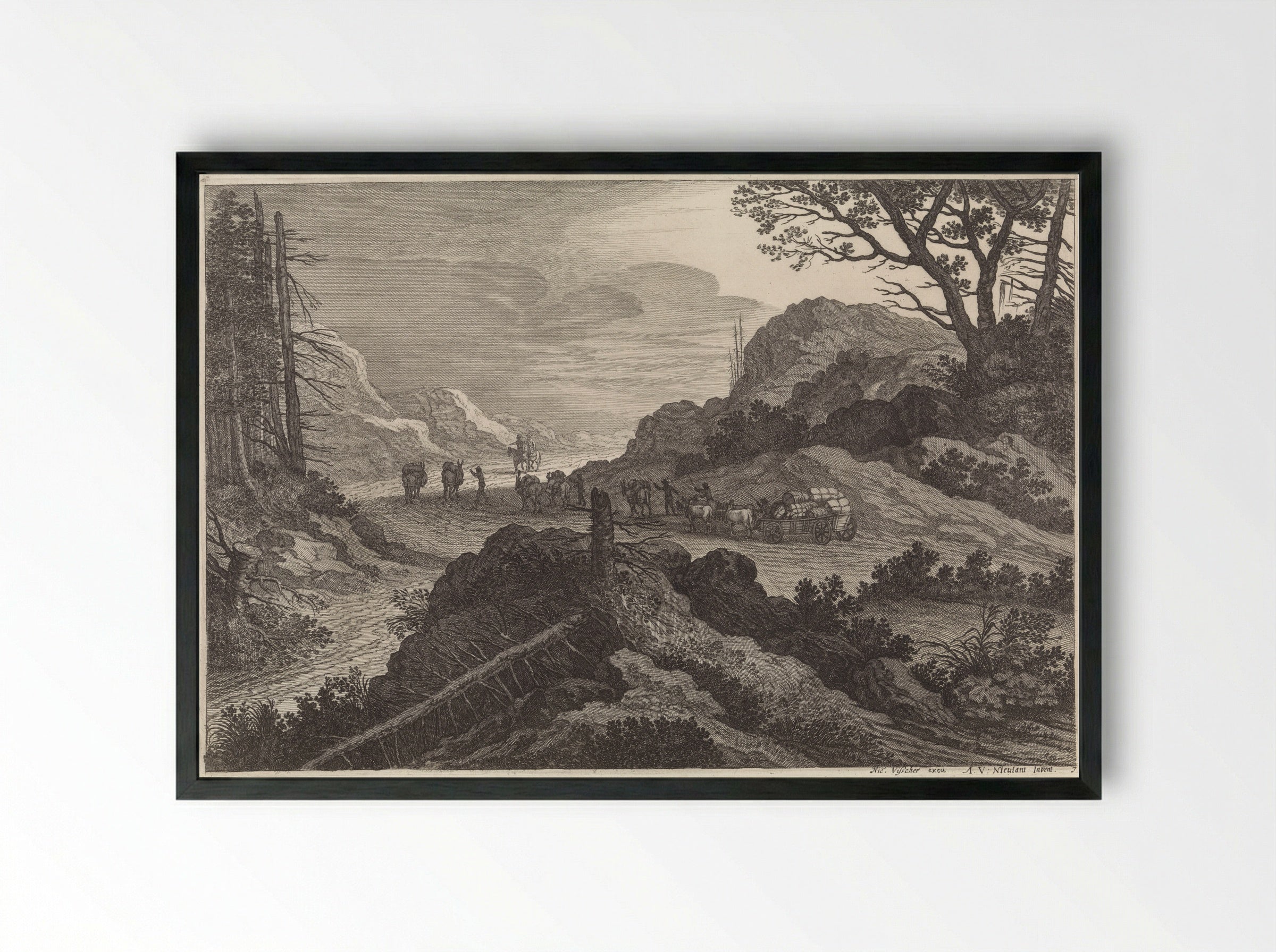 Pakezels op een weg - Pieter Nolpe - Framed Print Black