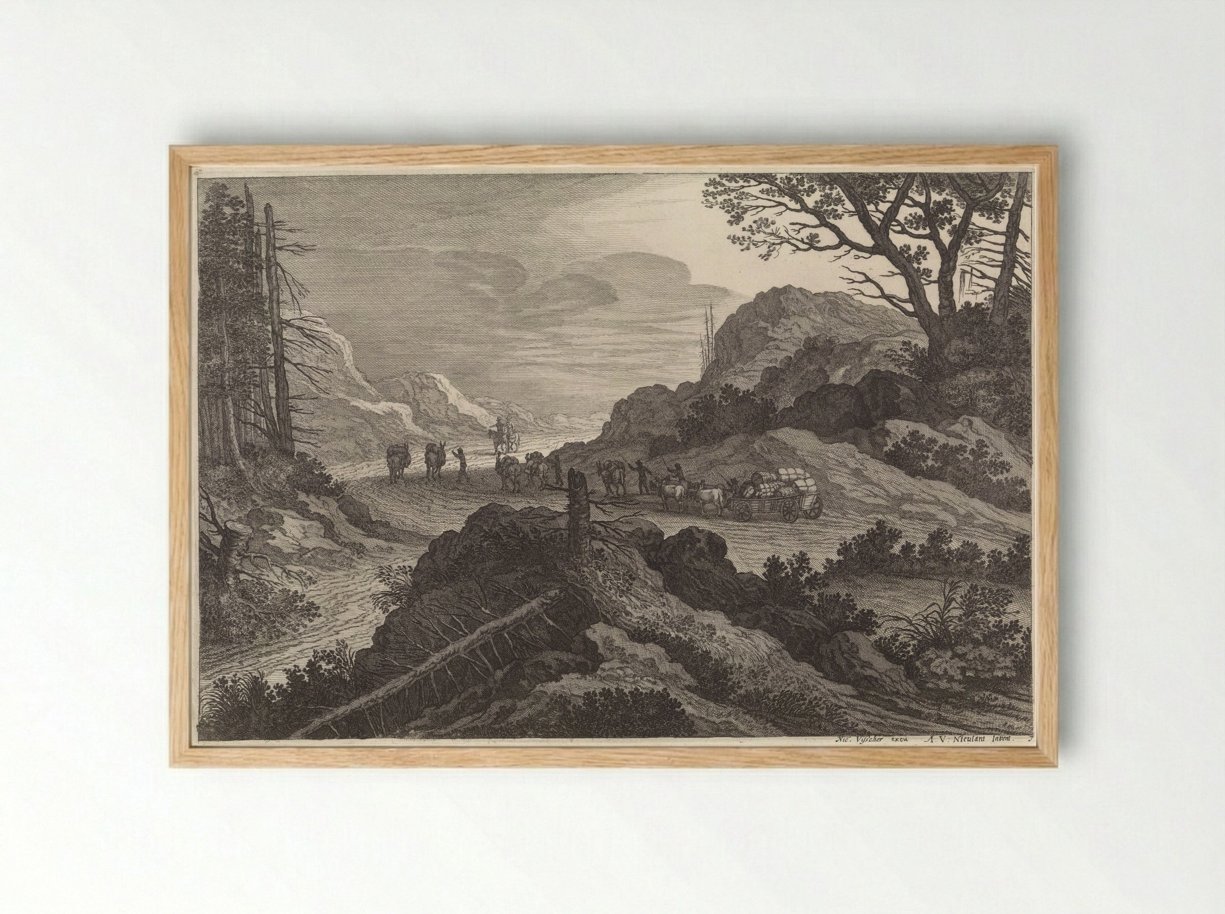 Pakezels op een weg - Pieter Nolpe - Framed Print Wood