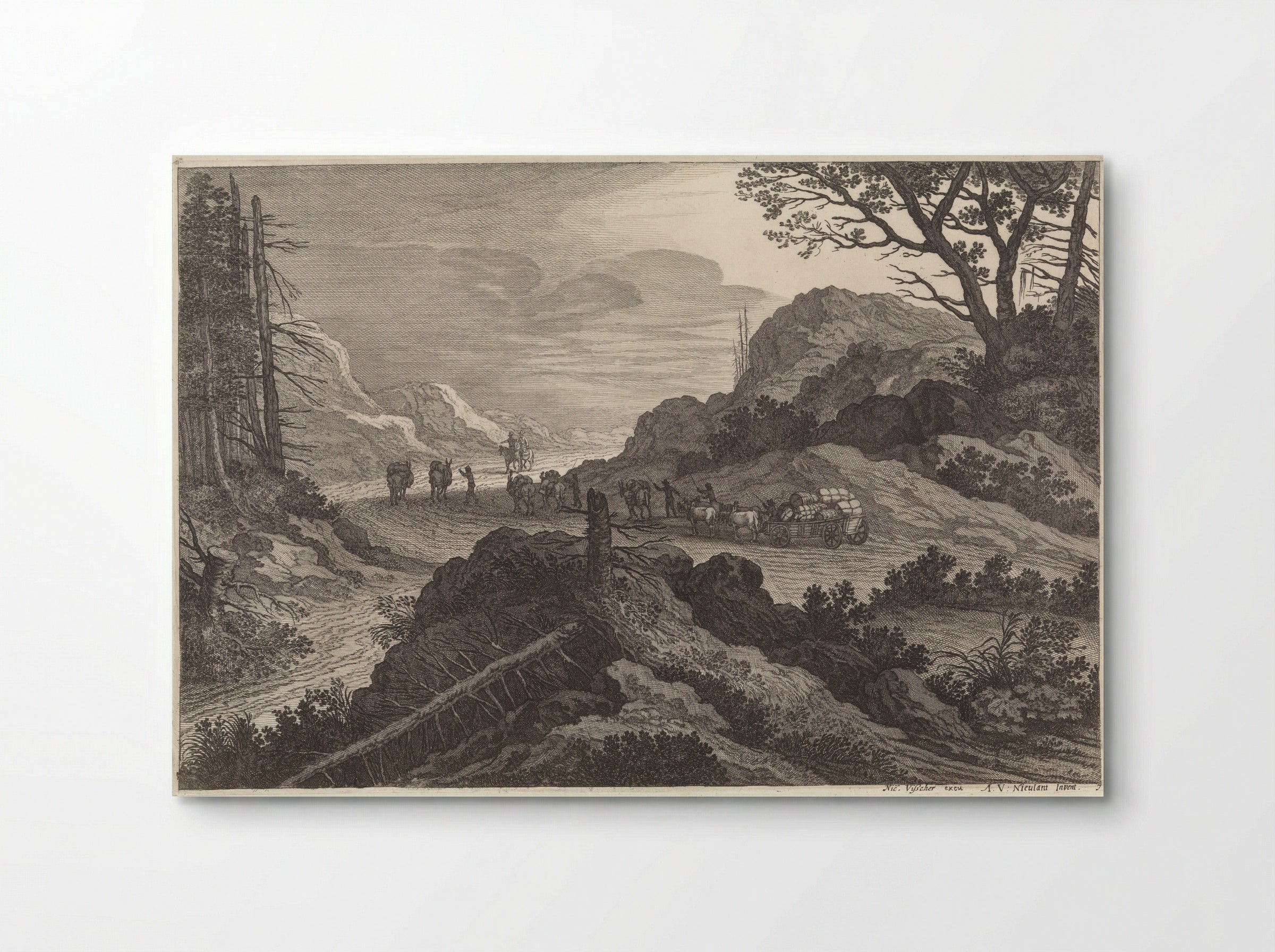 Pakezels op een weg - Pieter Nolpe - Poster