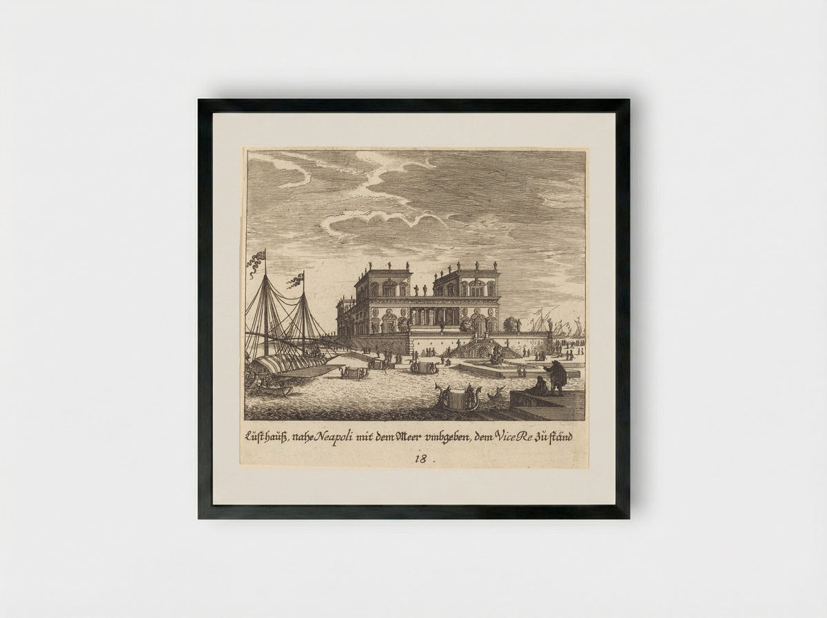 Palace of Cardinal Caraffa at Naples - Melchior Küsel - Framed Print Black
