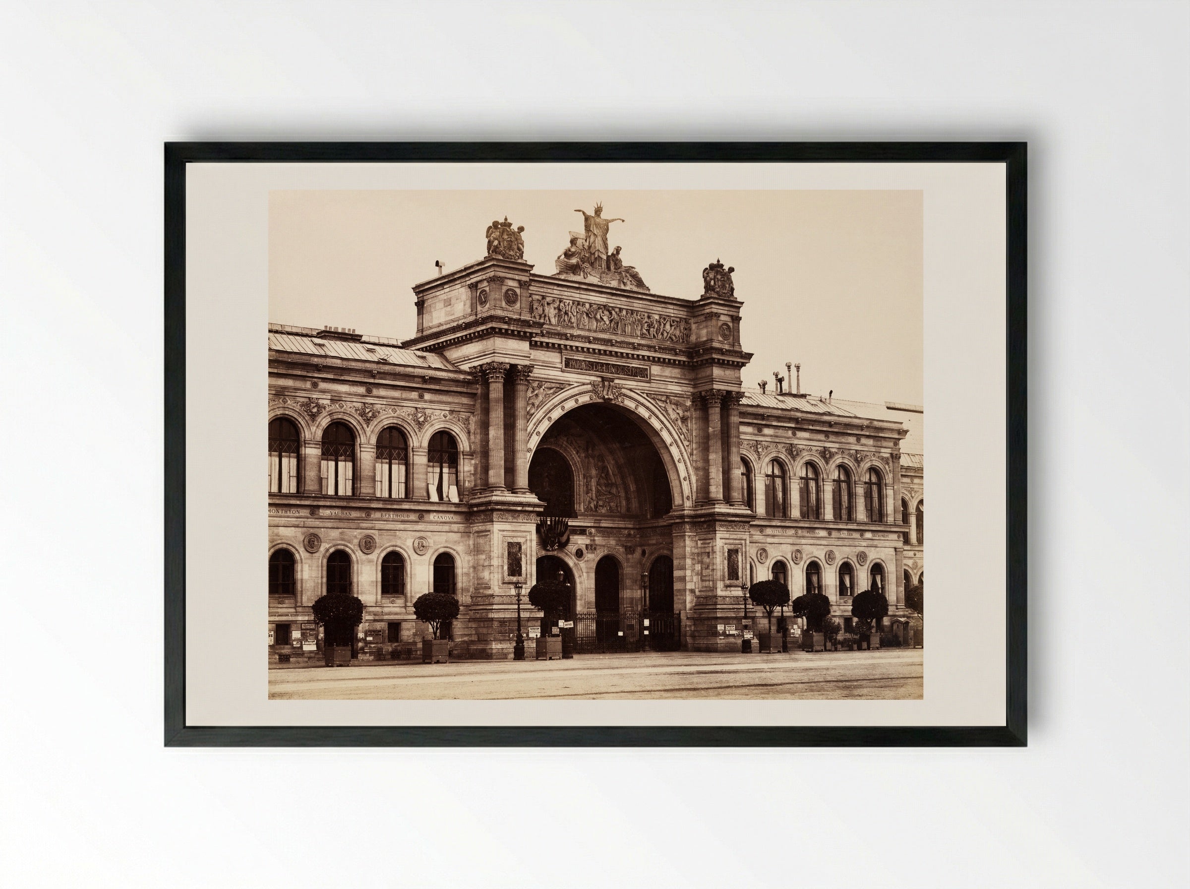 Palais de l'Industrie - Édouard Denis Baldus - Framed Print Black