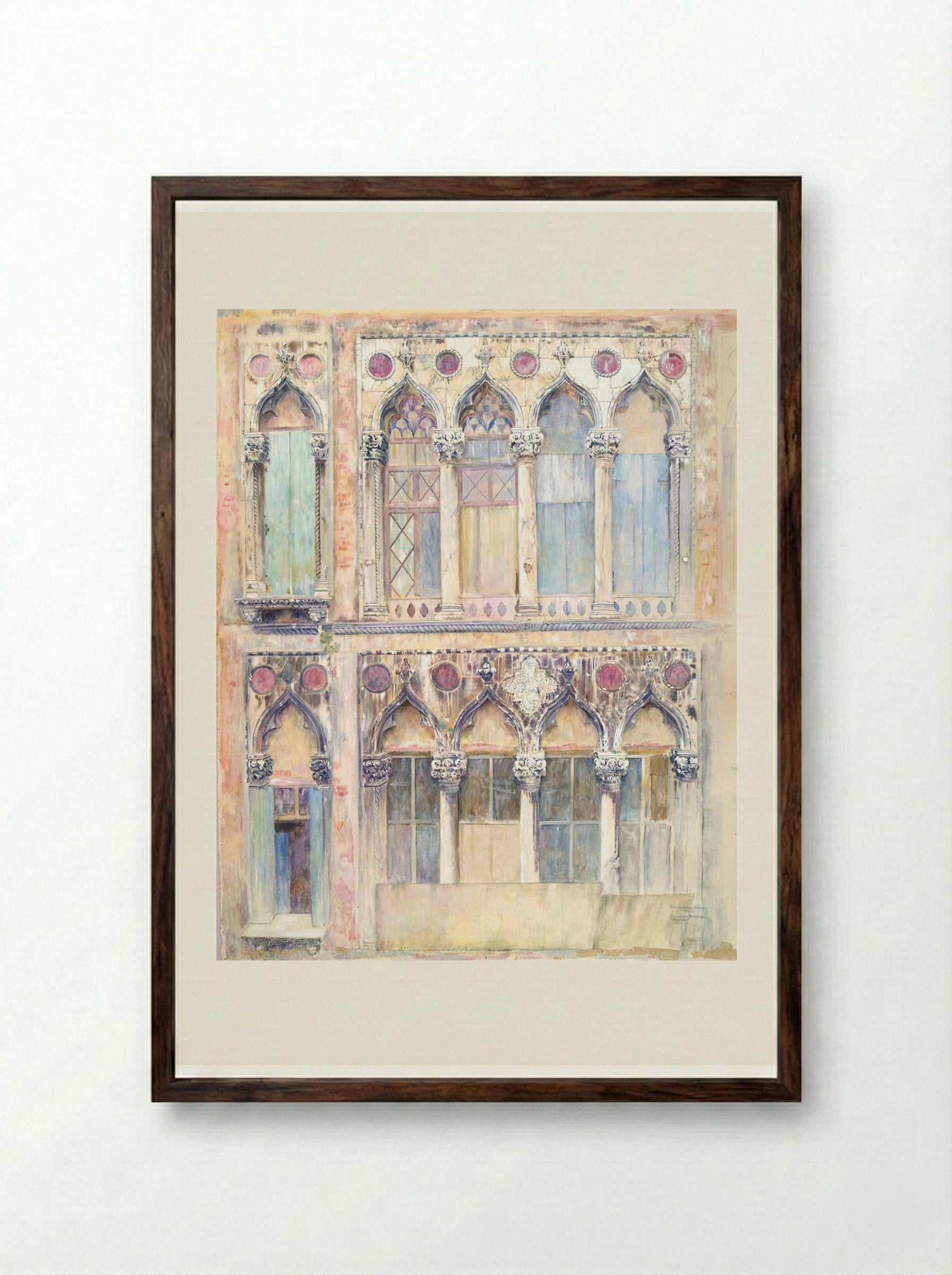 Palazzo Bernardo, Venice - Joseph Lindon Smith - Framed Print Dark Wood