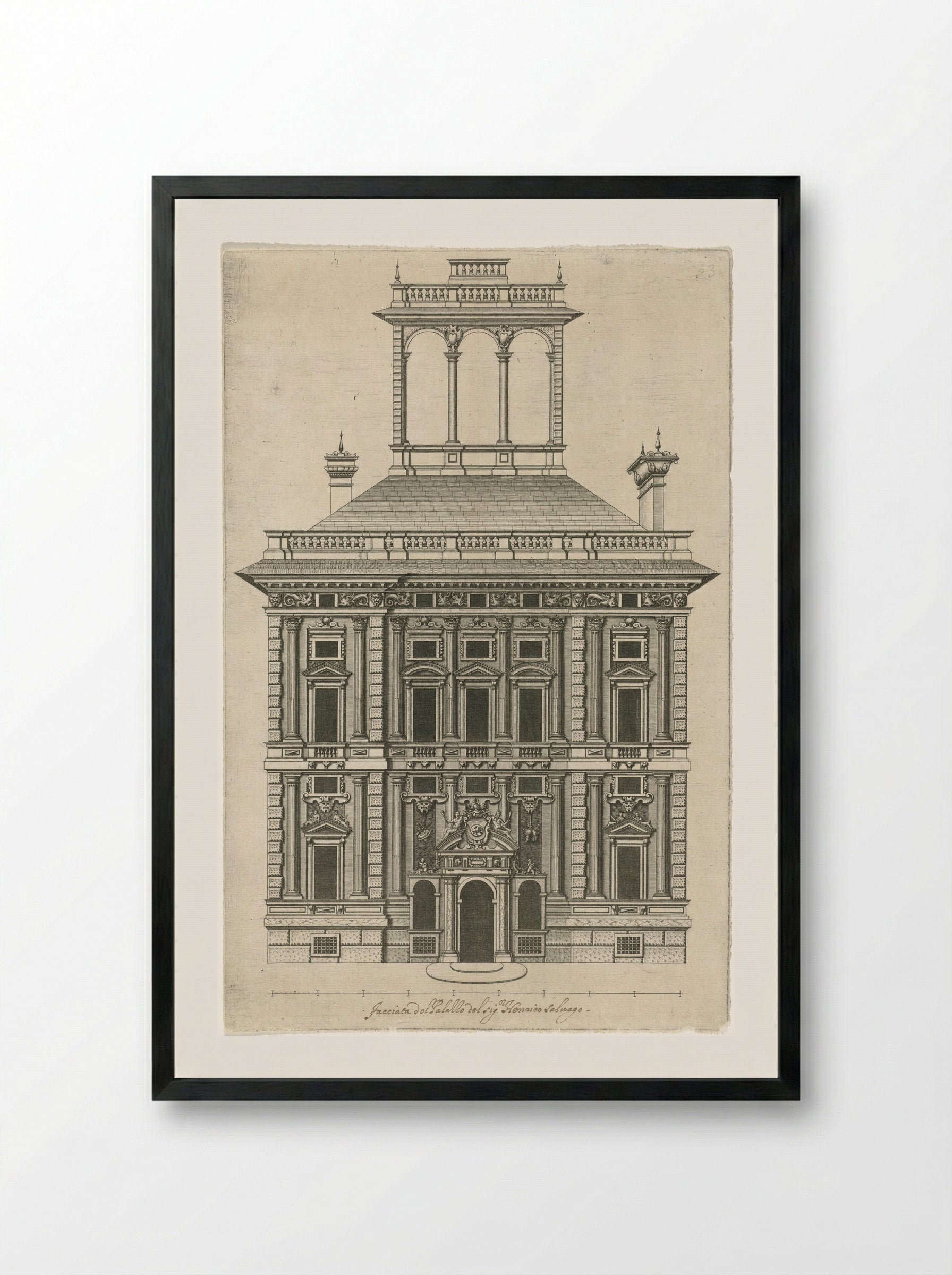 Palazzo Campanella - Peter Paul Rubens - Framed Print Black