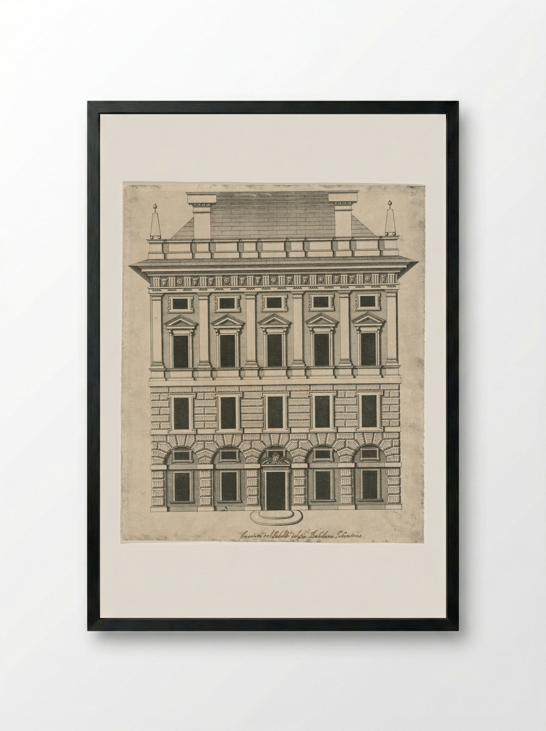 Palazzo Pallavicino - Peter Paul Rubens - Framed Print Black