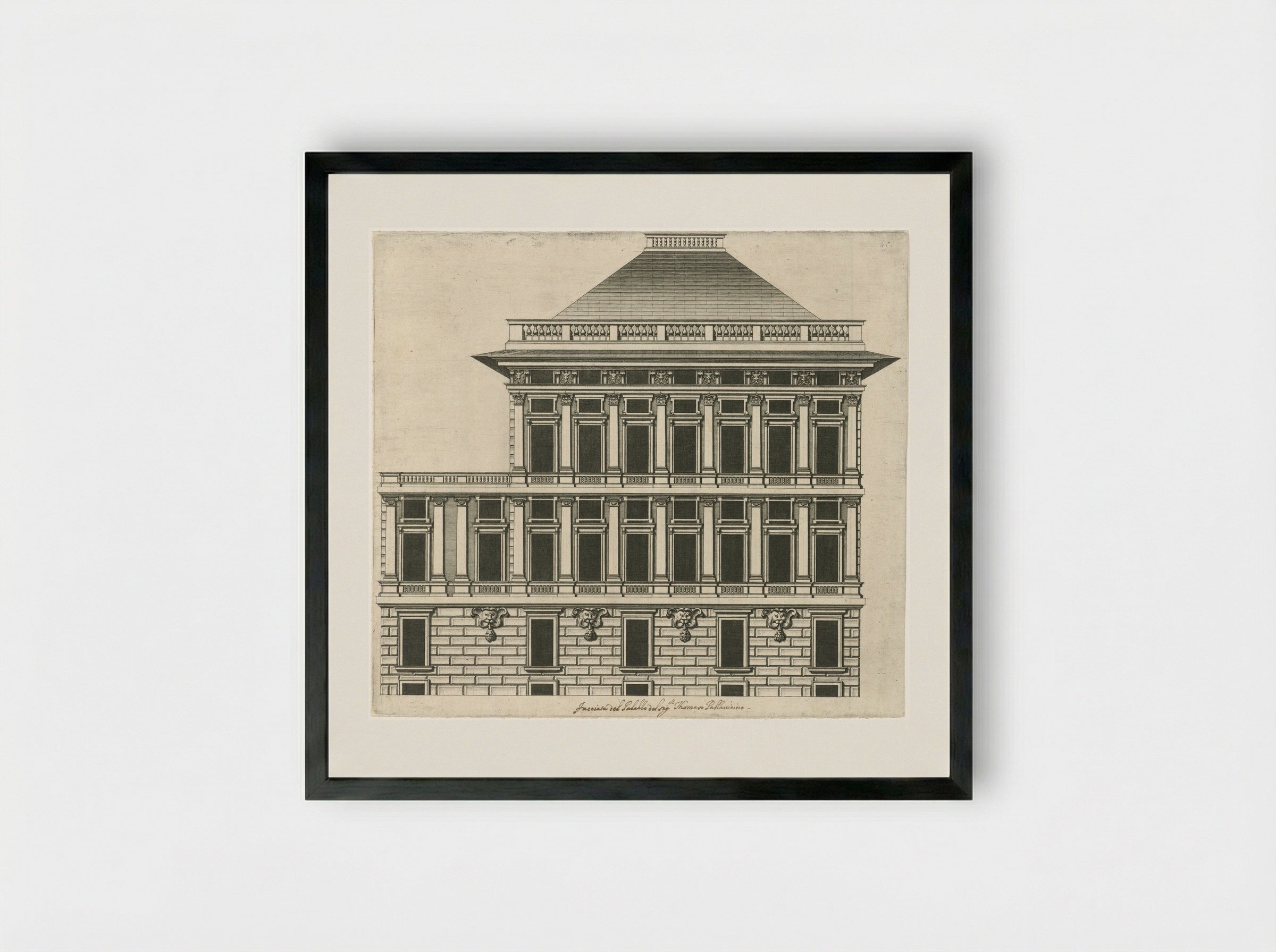 Palazzo Pallavicino - Peter Paul Rubens - Framed Print Black