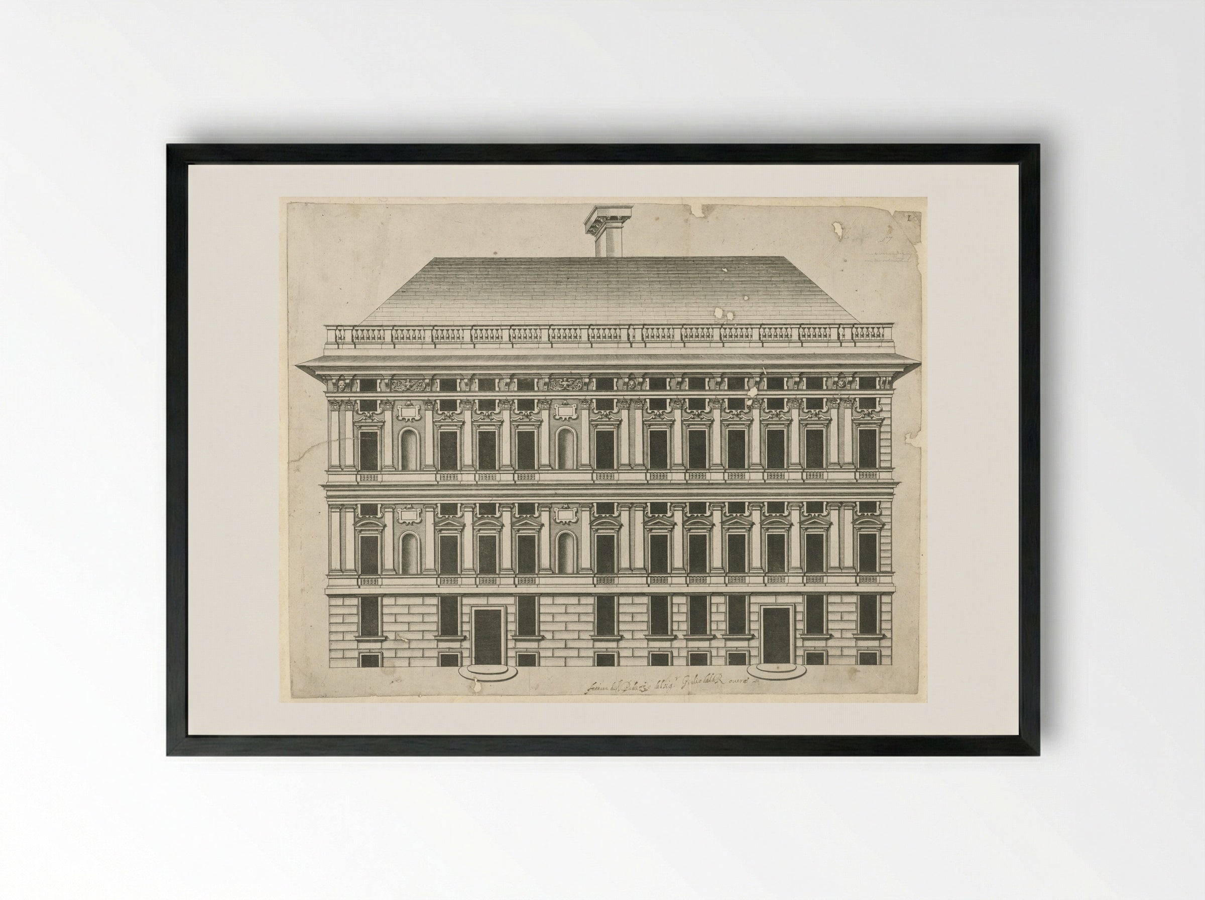 Palazzo della Rovere - Peter Paul Rubens - Framed Print Black