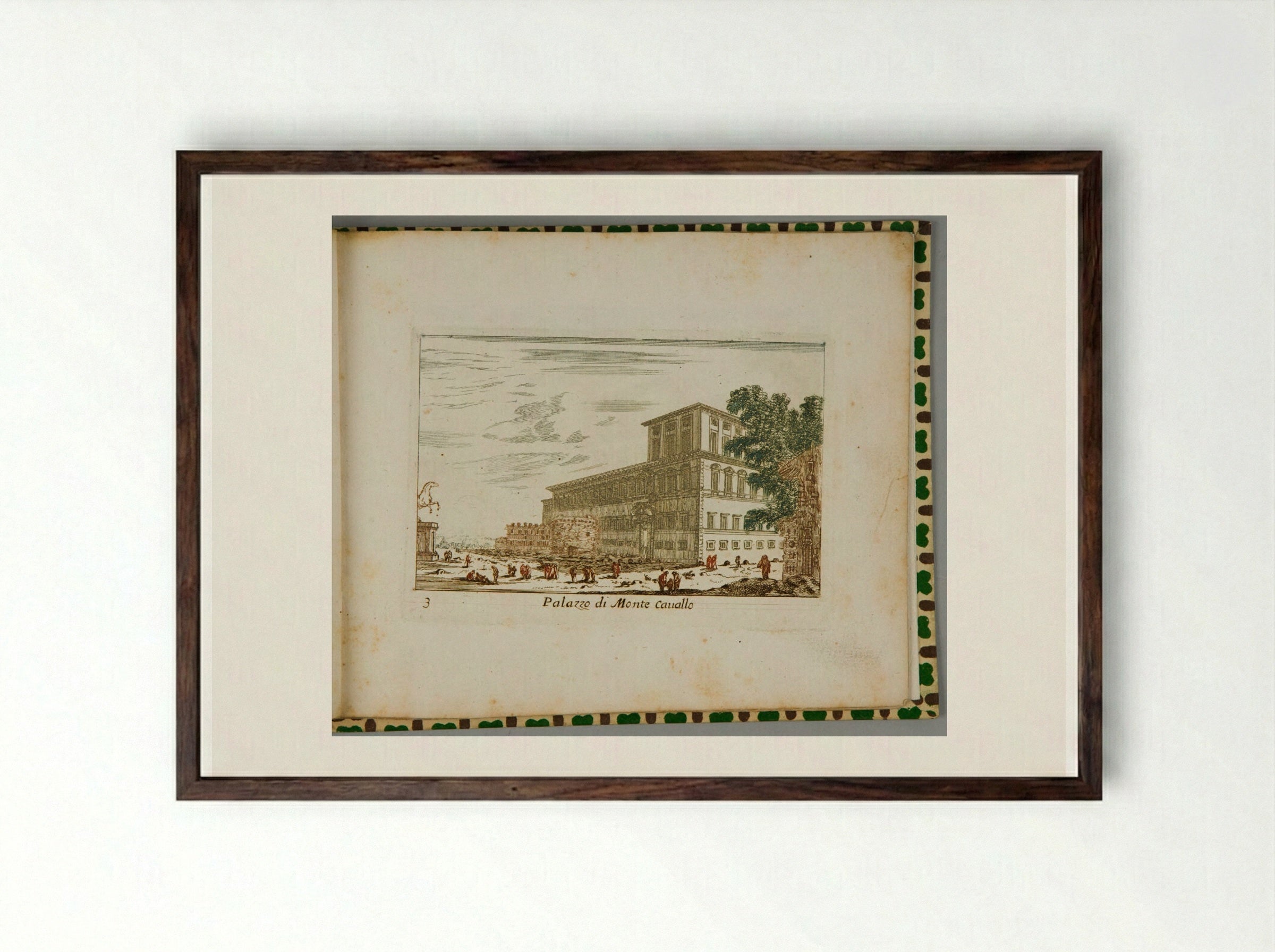 Palazzo di Monte Cauallo - Abraham Bloteling - Framed Print Dark Wood