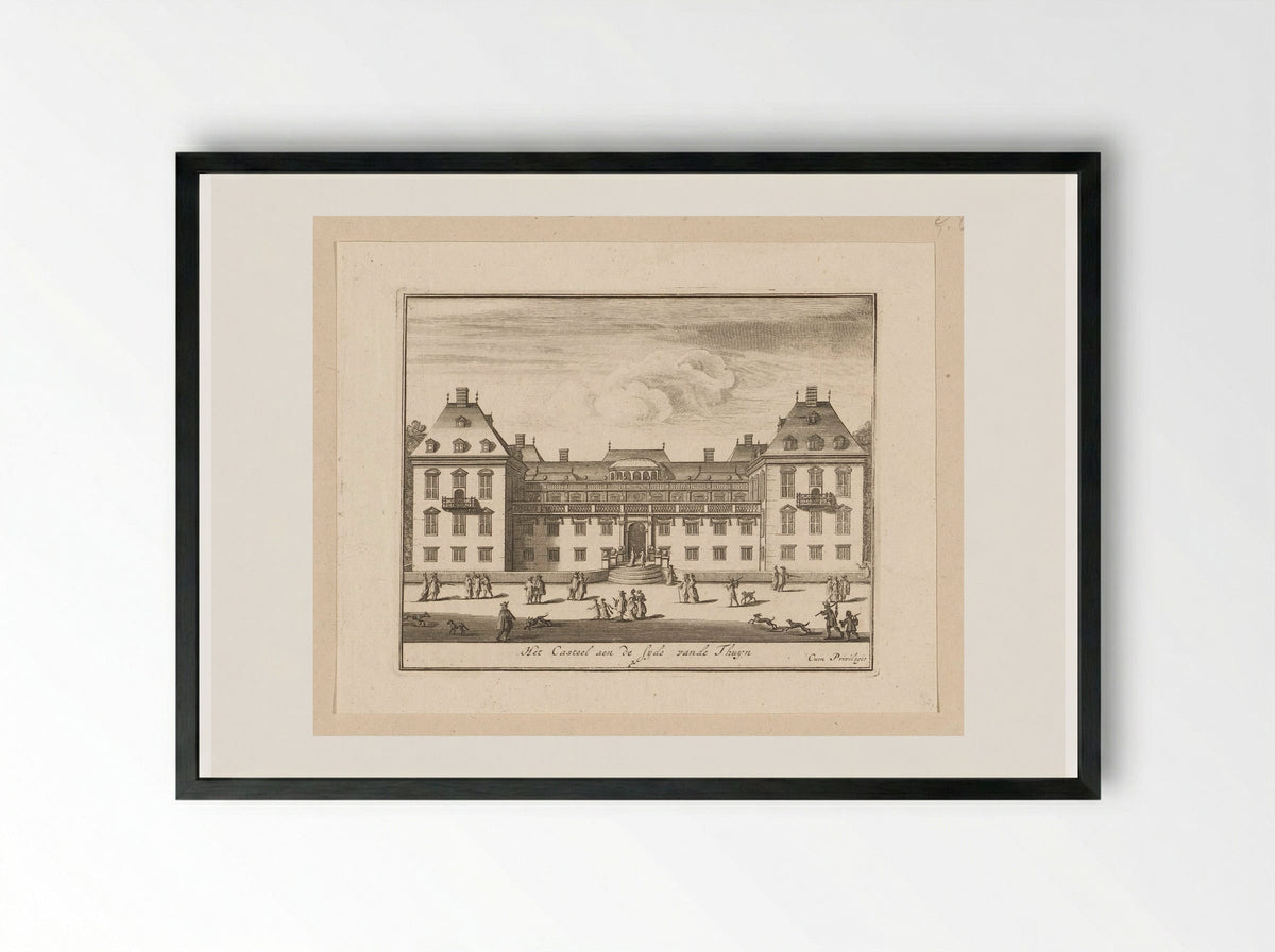 Paleis Honselaarsdijk van achteren gezien - Abraham Bloteling - Framed Print Black