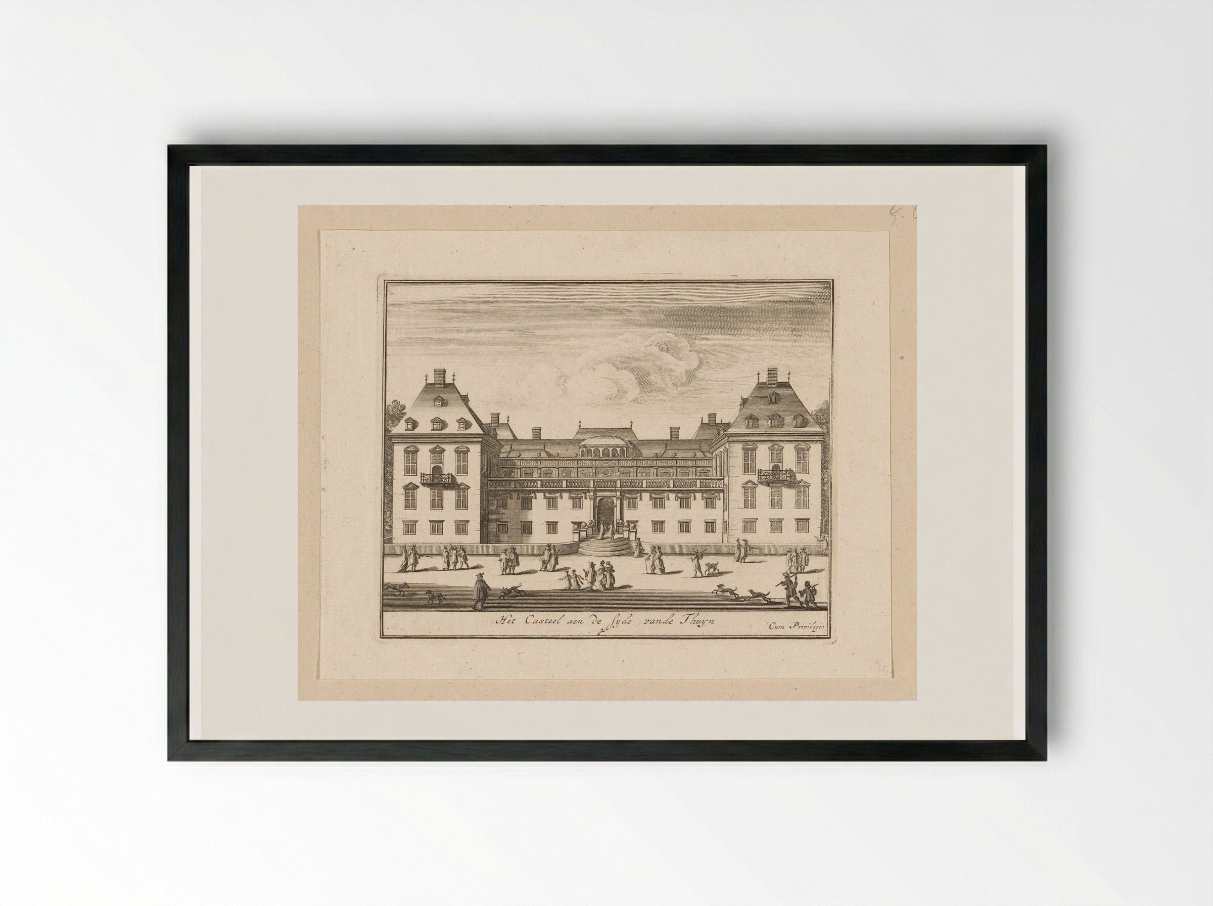 Paleis Honselaarsdijk van achteren gezien - Abraham Bloteling - Framed Print Black