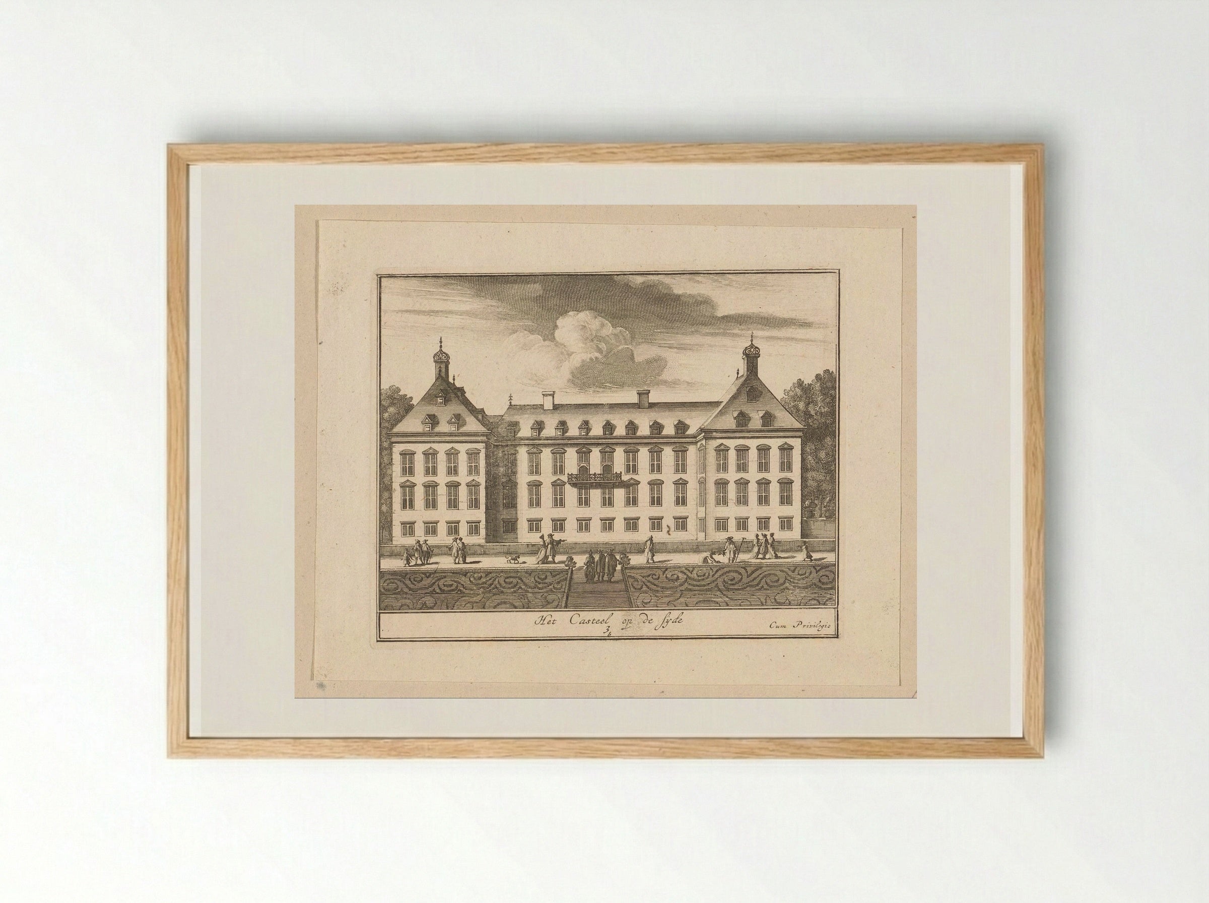 Paleis Honselaarsdijk van de zijkant gezien - Abraham Bloteling - Framed Print Wood