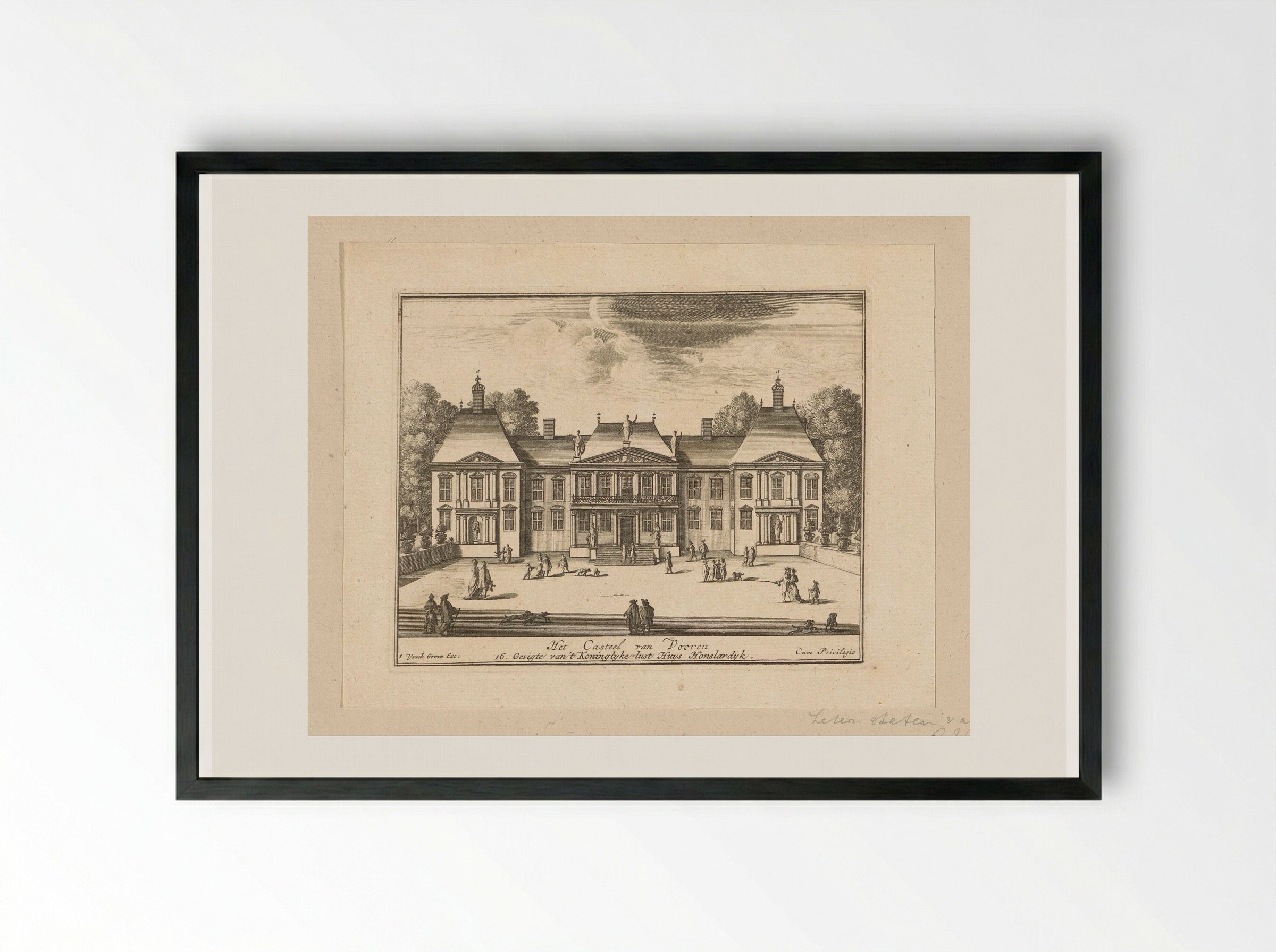 Paleis Honselaarsdijk van voren - Abraham Bloteling - Framed Print Black
