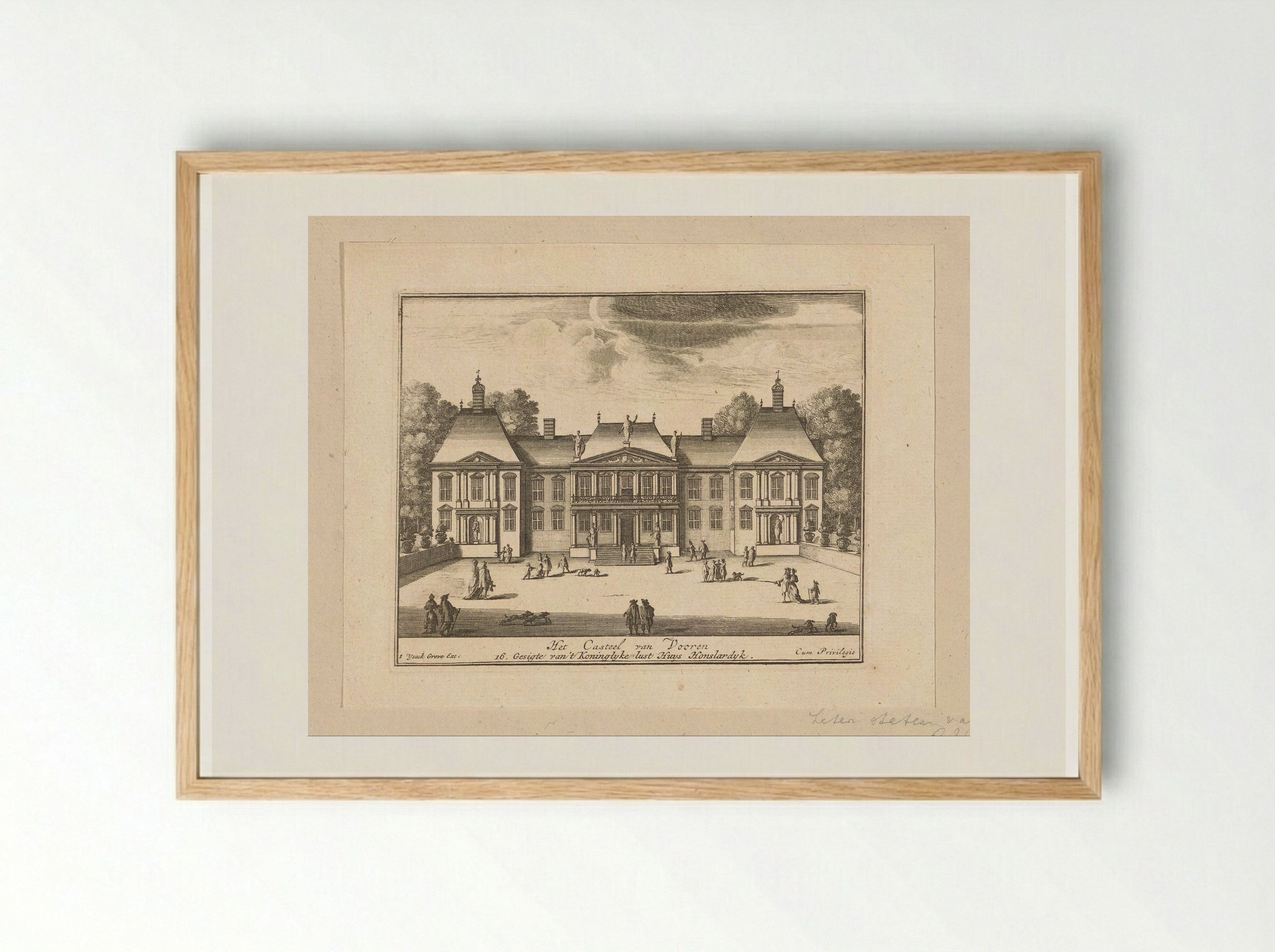 Paleis Honselaarsdijk van voren - Abraham Bloteling - Framed Print Wood