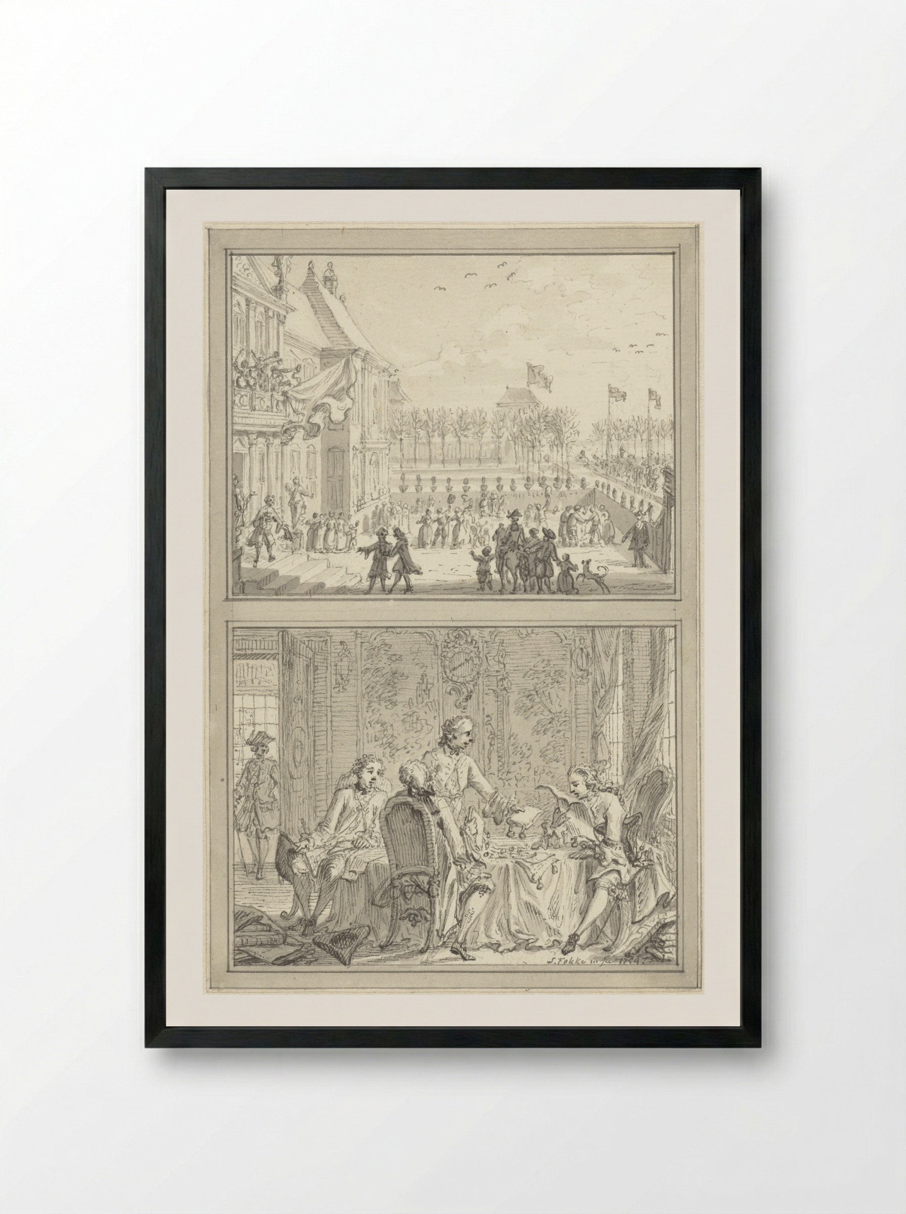 Paleis Honselaarsdijk wisselt van eigenaar - Simon Fokke - Framed Print Black