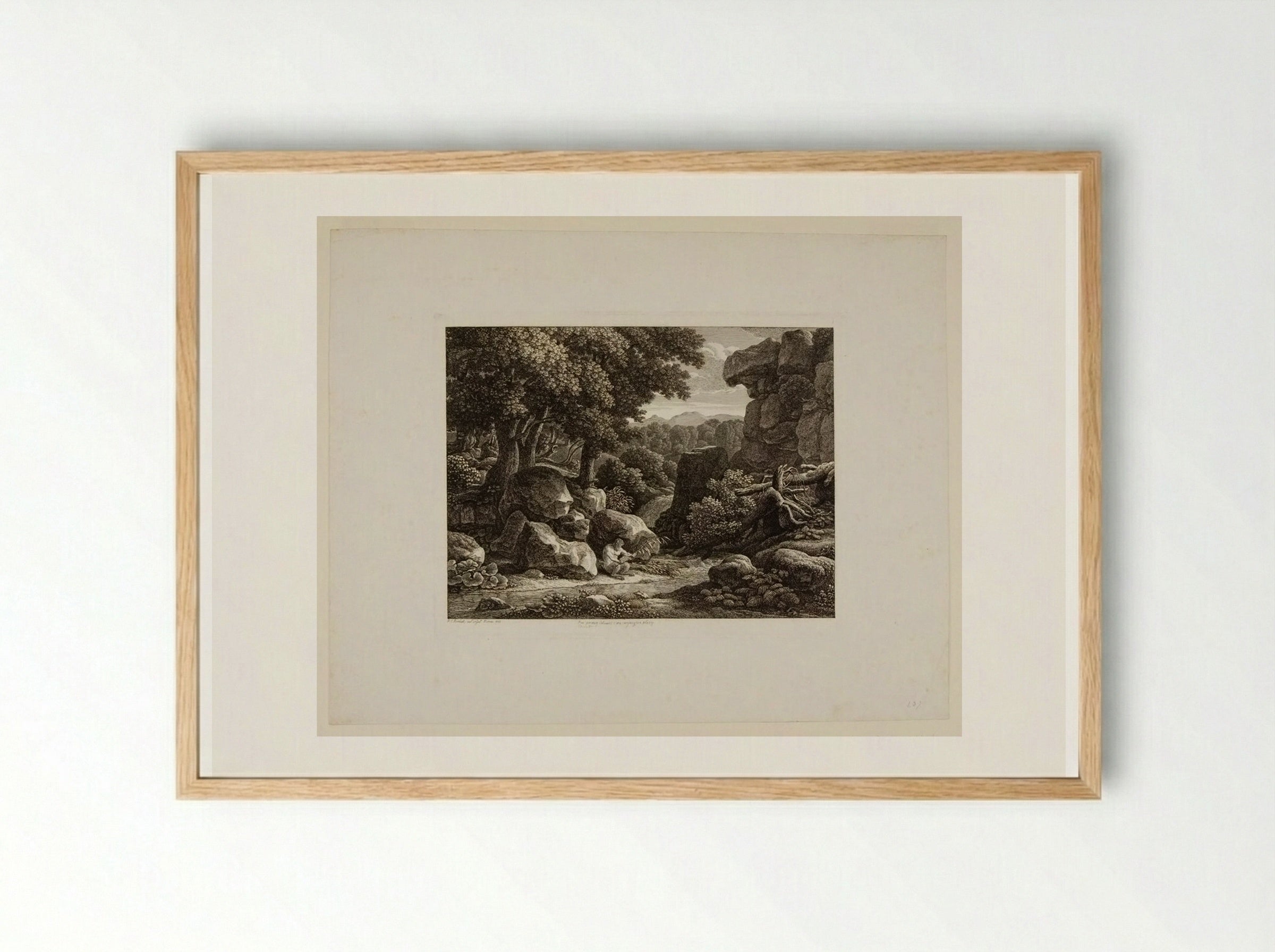 Pan Inventing the Pipe of Reeds - Johann Christian Reinhart - Framed Print Wood