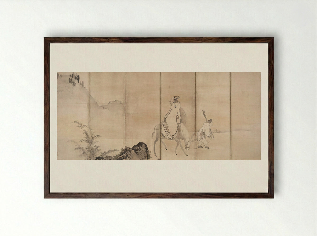 Pan Lang (Han Rō) - Unkoku Tōgan - Framed Print Dark Wood