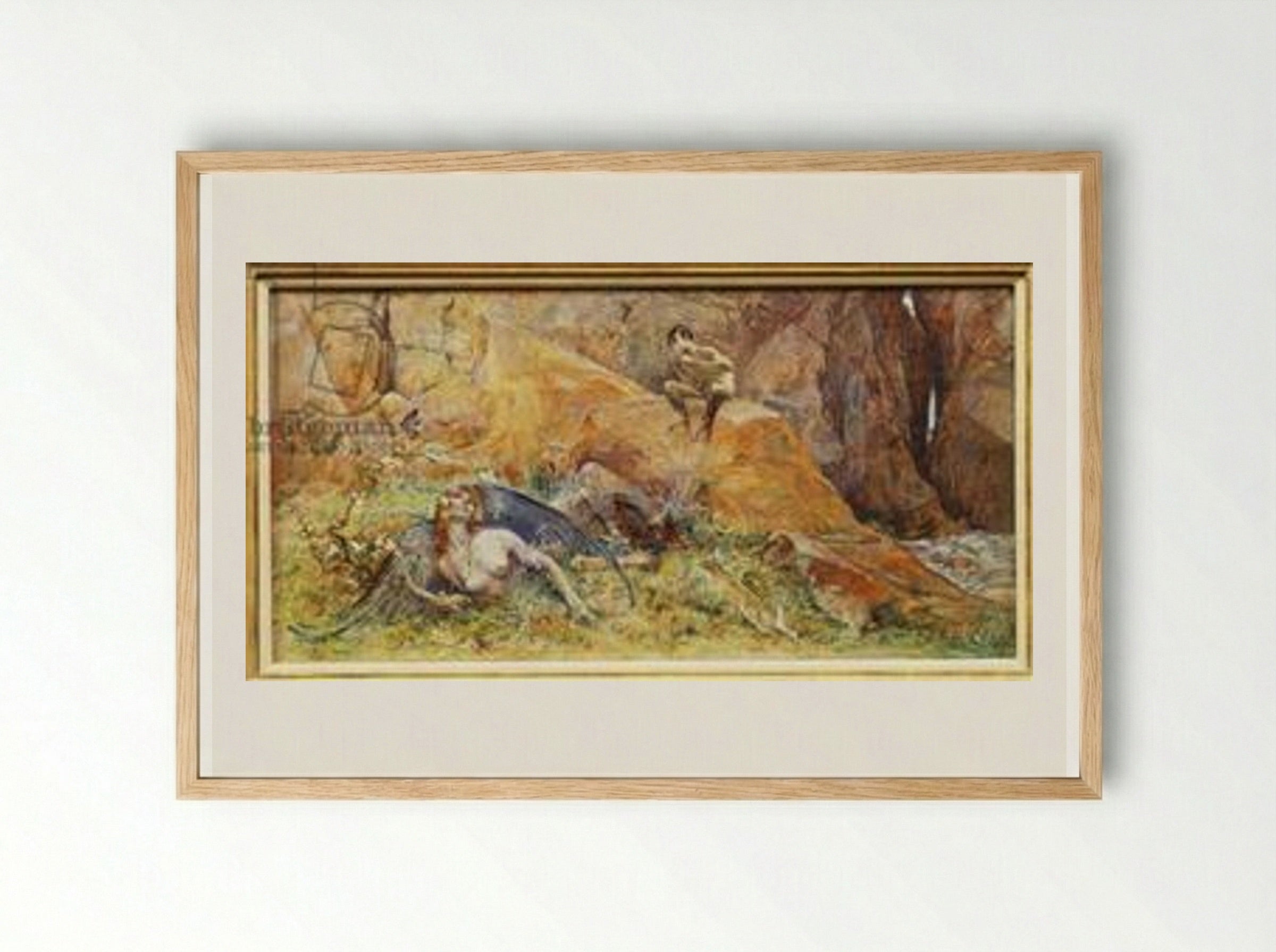 Pan and Chimera - Luc-Olivier Merson - Framed Print Wood
