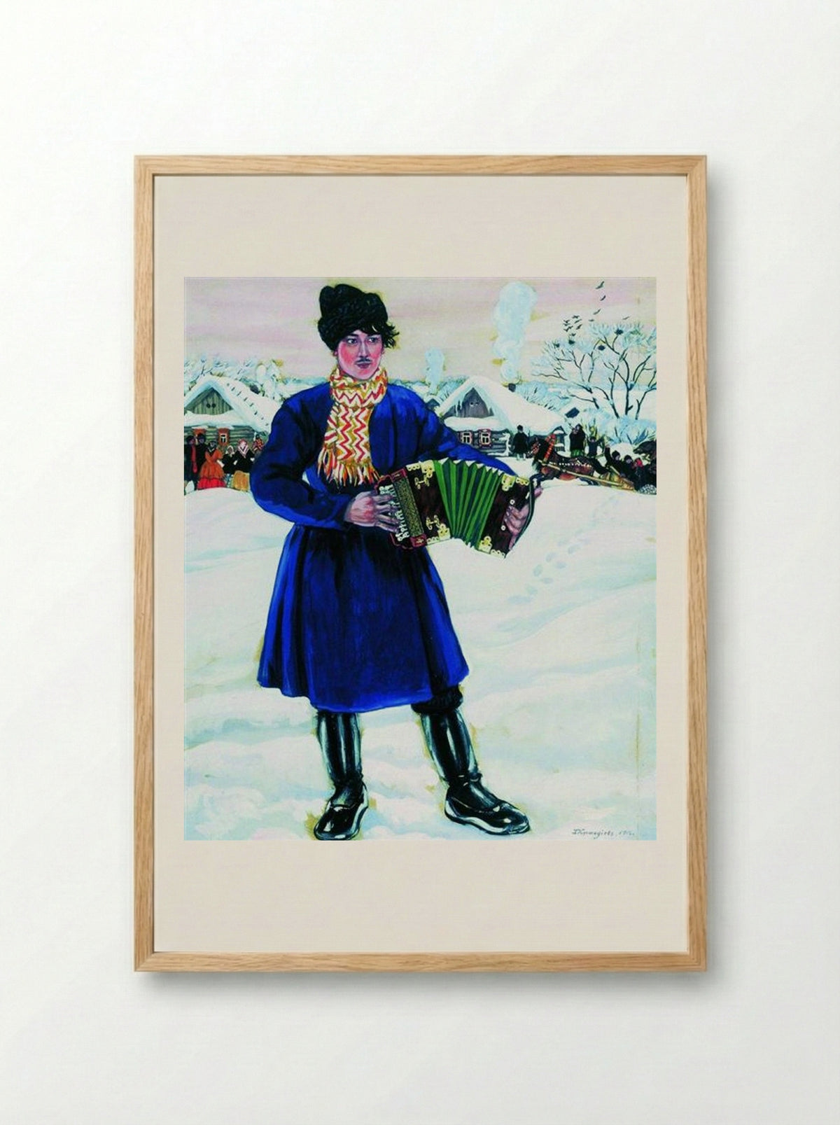 Pancake Tuesday in a Village - Boris Kustodiev - Framed Print Wood
