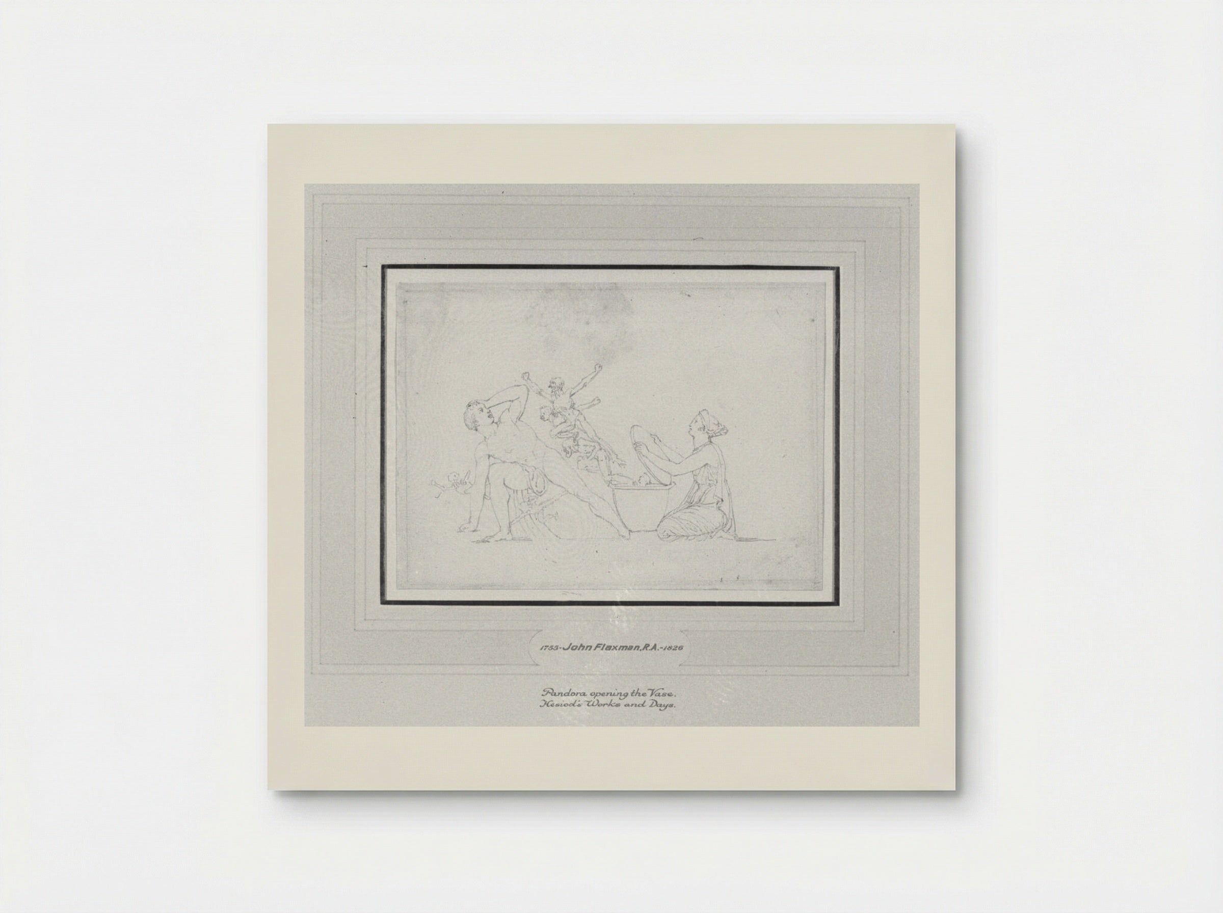 Pandora Opening the Vase (Hesiod, Works and Days) - John Flaxman - Poster