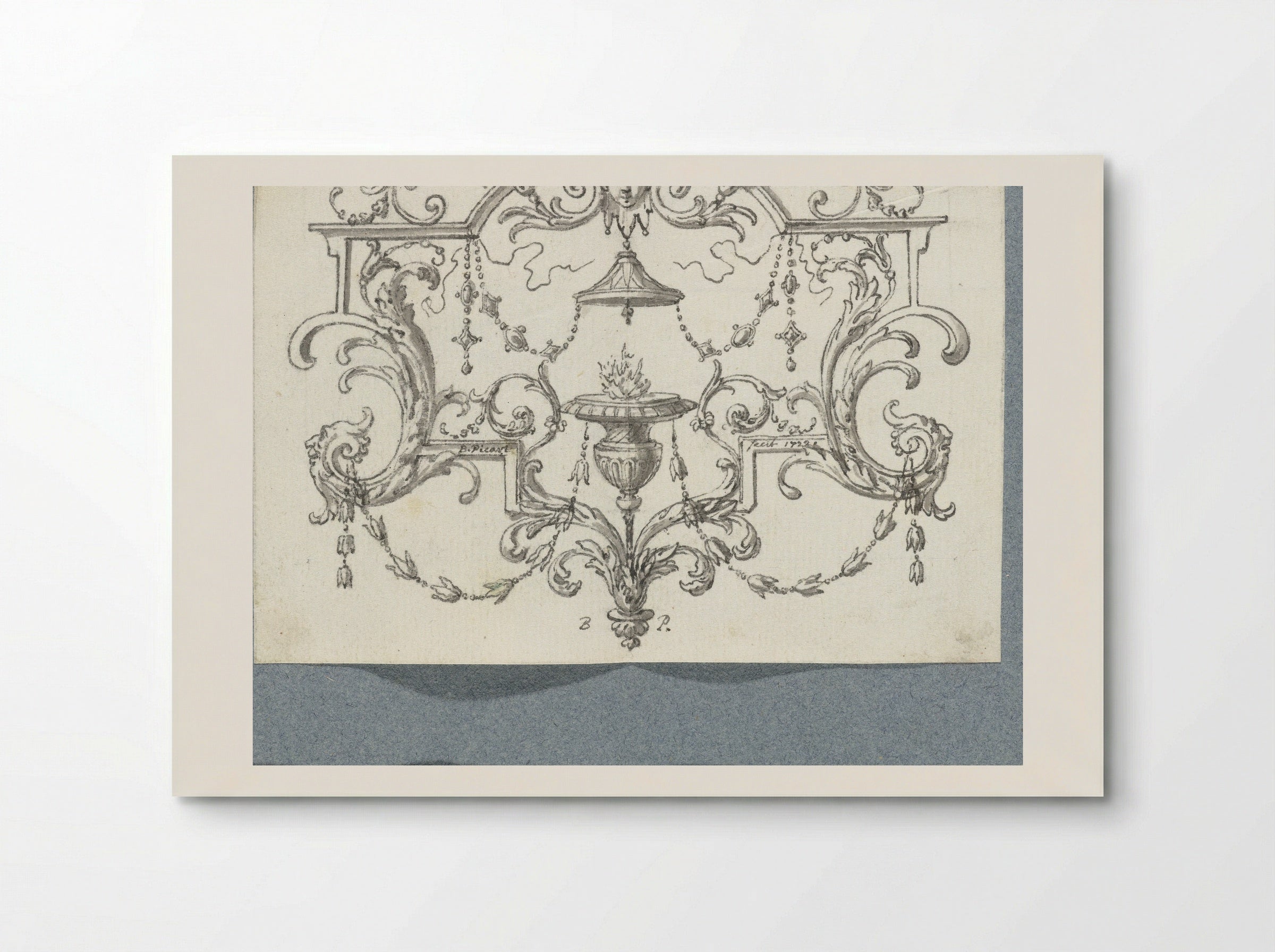 Paneelvulling met brandende lamp - Bernard Picart - Poster