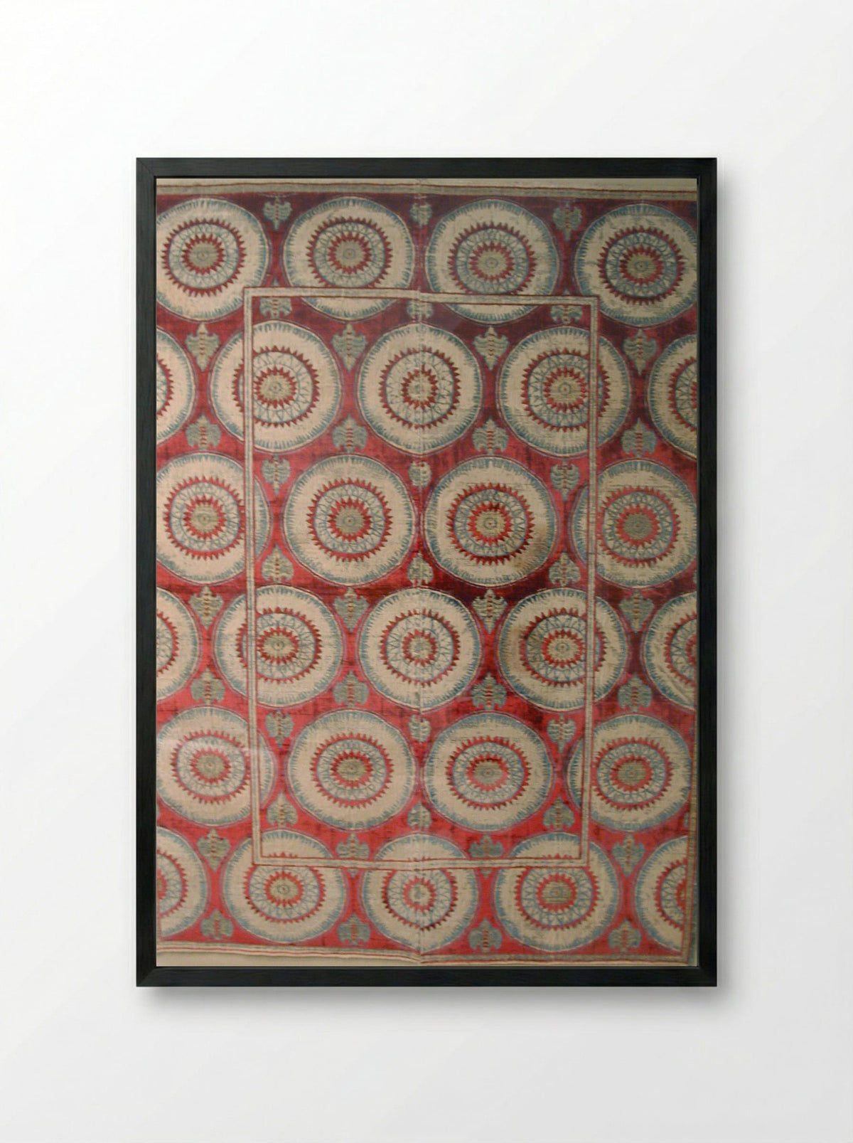 Panel Comprising Two Loom Widths - Fine Art Print - Framed Print Black