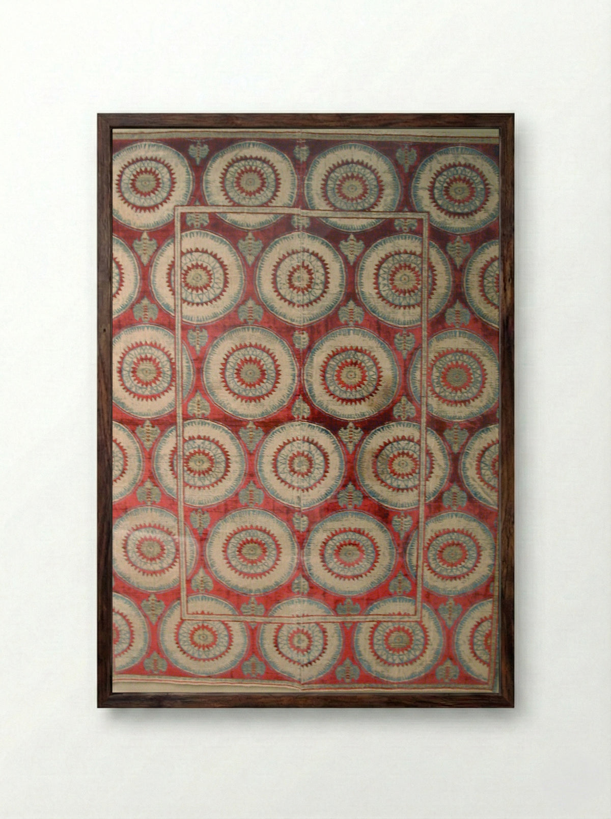 Panel Comprising Two Loom Widths - Fine Art Print - Framed Print Dark Wood