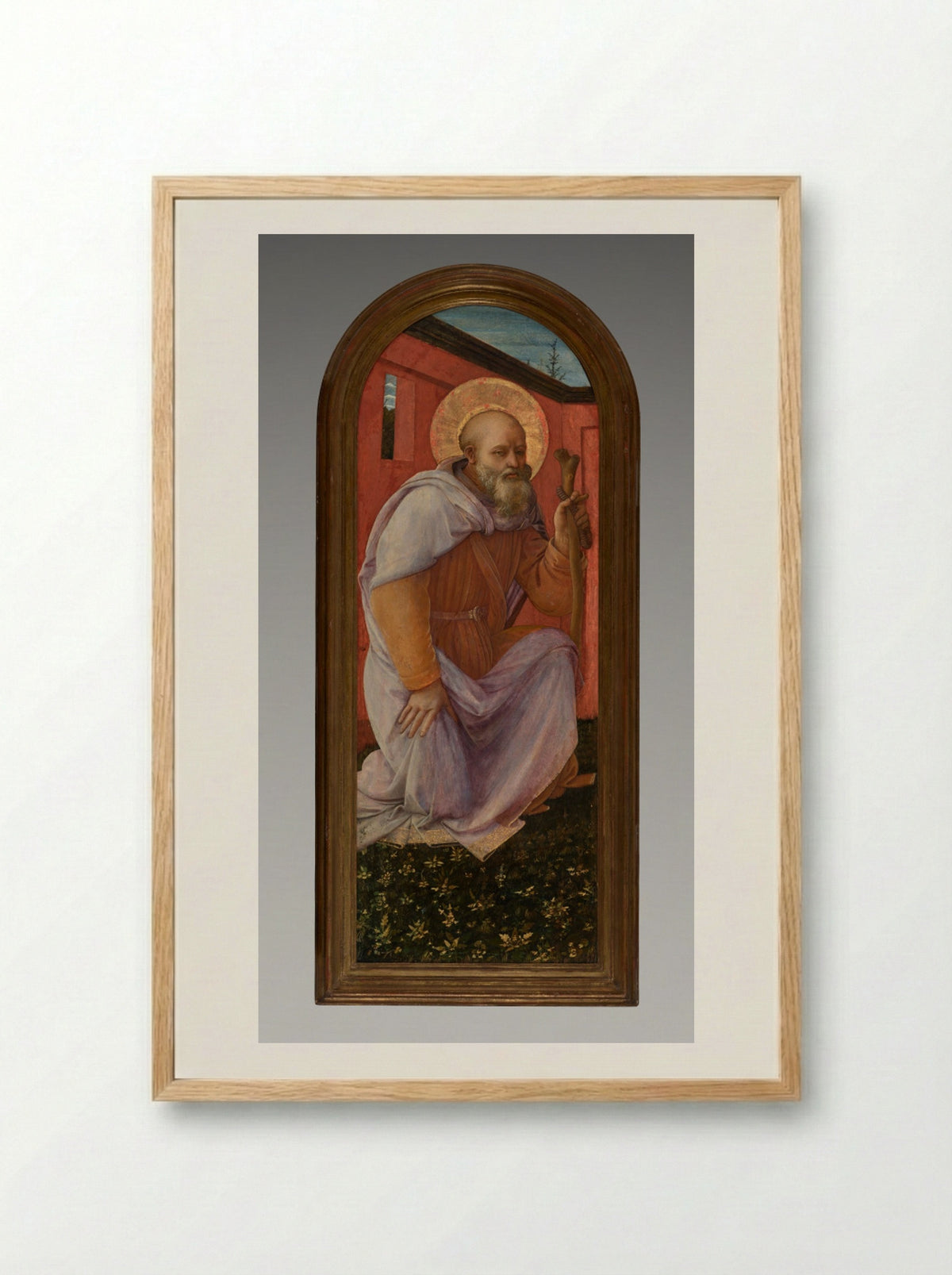 Panel from a Triptych: St. Anthony Abbot - Fra Filippo Lippi - Framed Print Wood