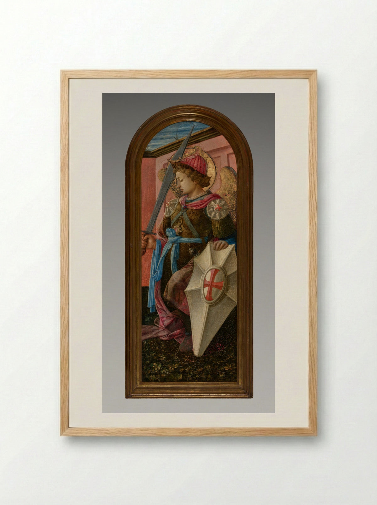 Panel from a Triptych: The Archangel Michael - Fra Filippo Lippi - Framed Print Wood
