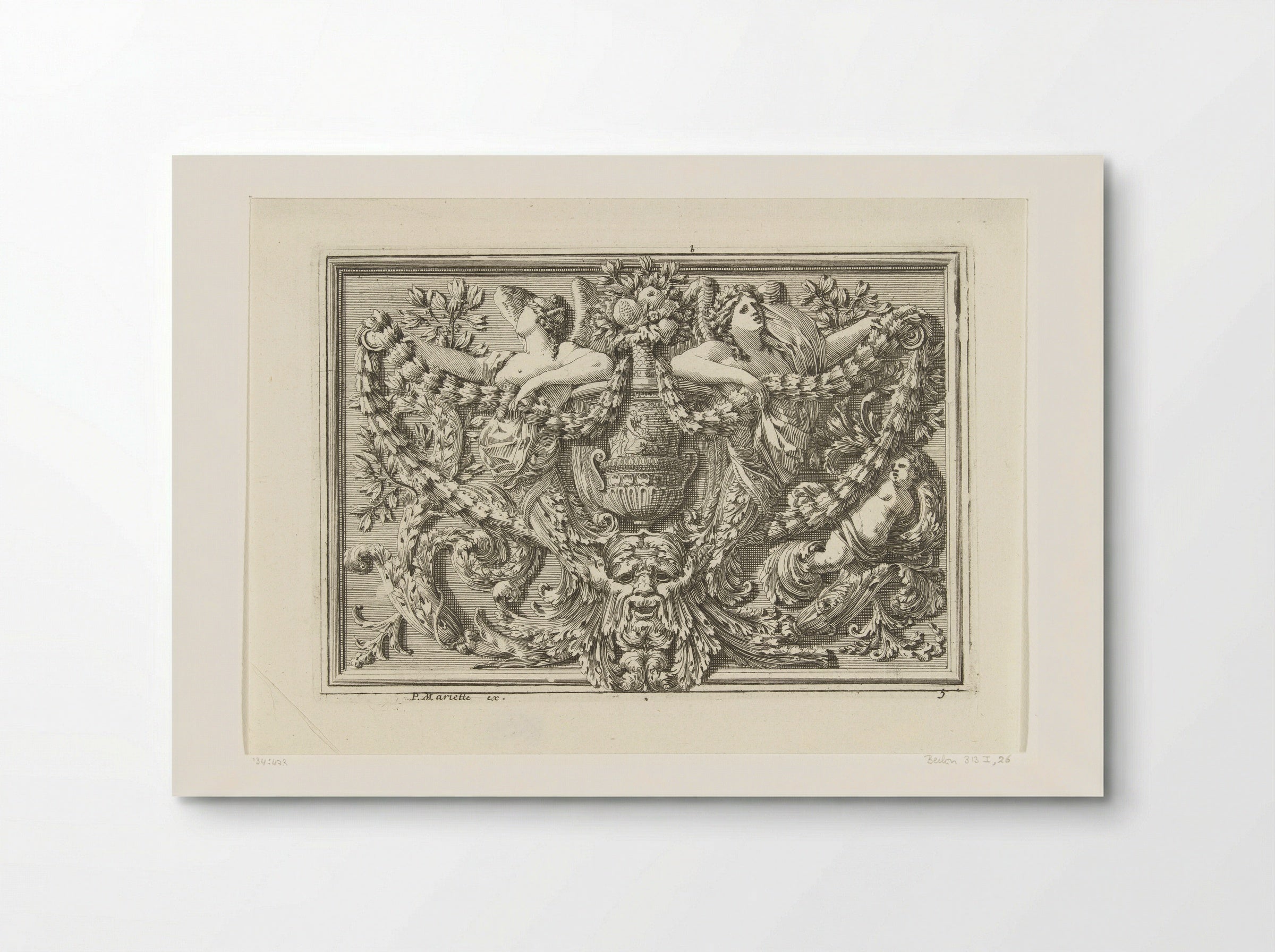 Panel with Vase and Mask - Jean Lepautre - Poster