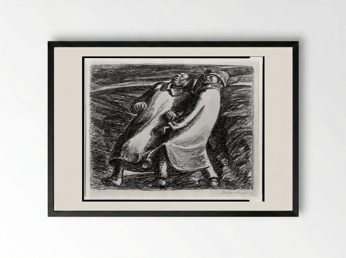 Panicked Fright - Ernst Barlach - Framed Print Black