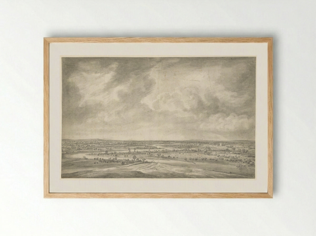 Panorama of the Lower Rhine - Daniël Schellinks - Framed Print Wood