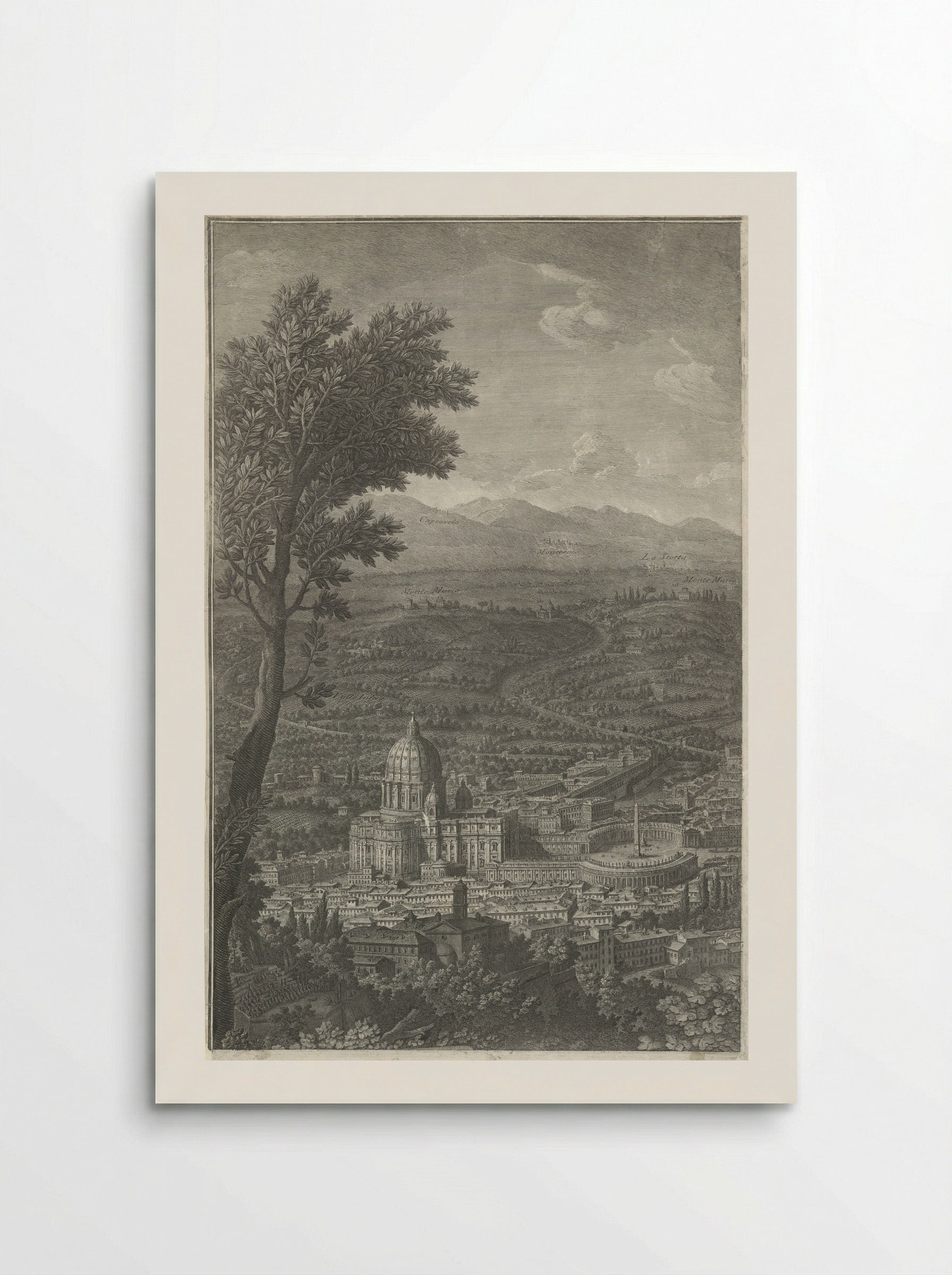 Panorama van de stad Rome - Giuseppe Vasi - Poster