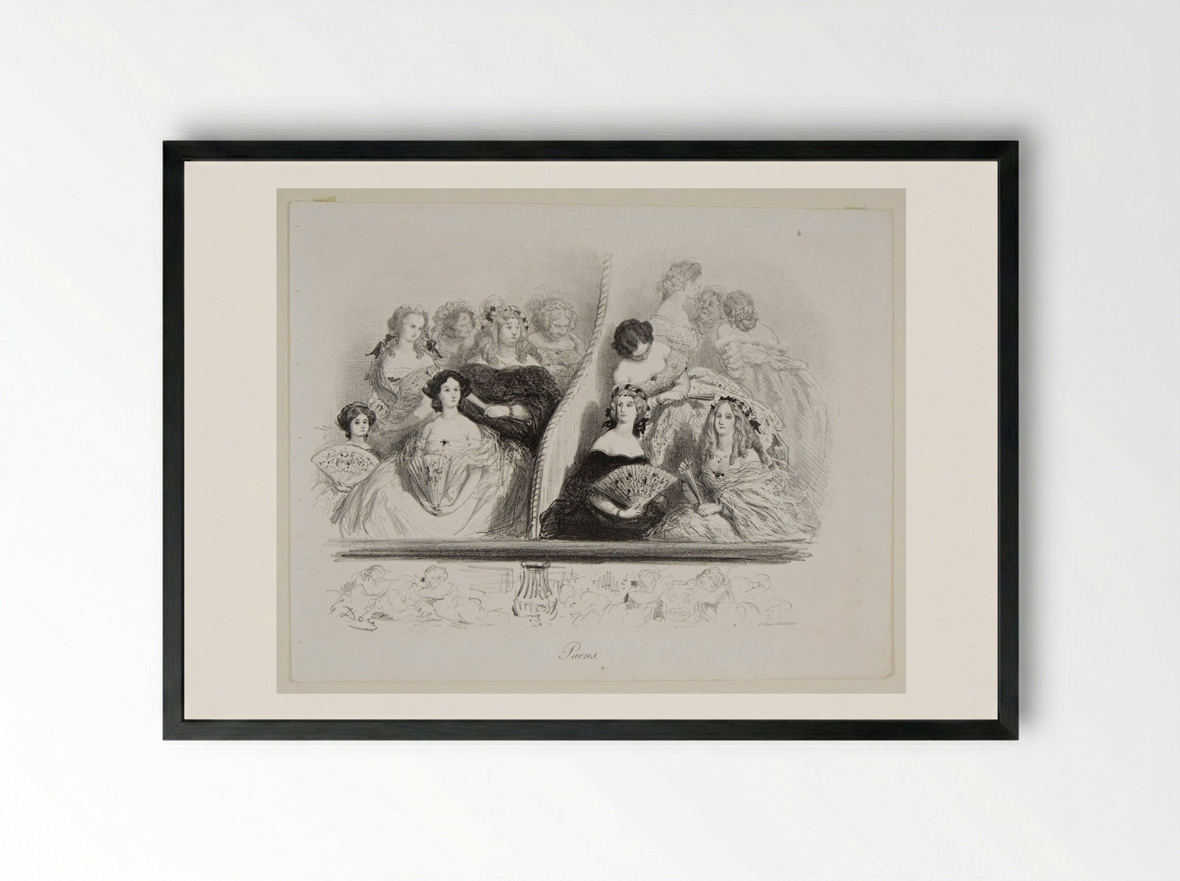 Paons (Peacocks) - Gustave Doré - Framed Print Black