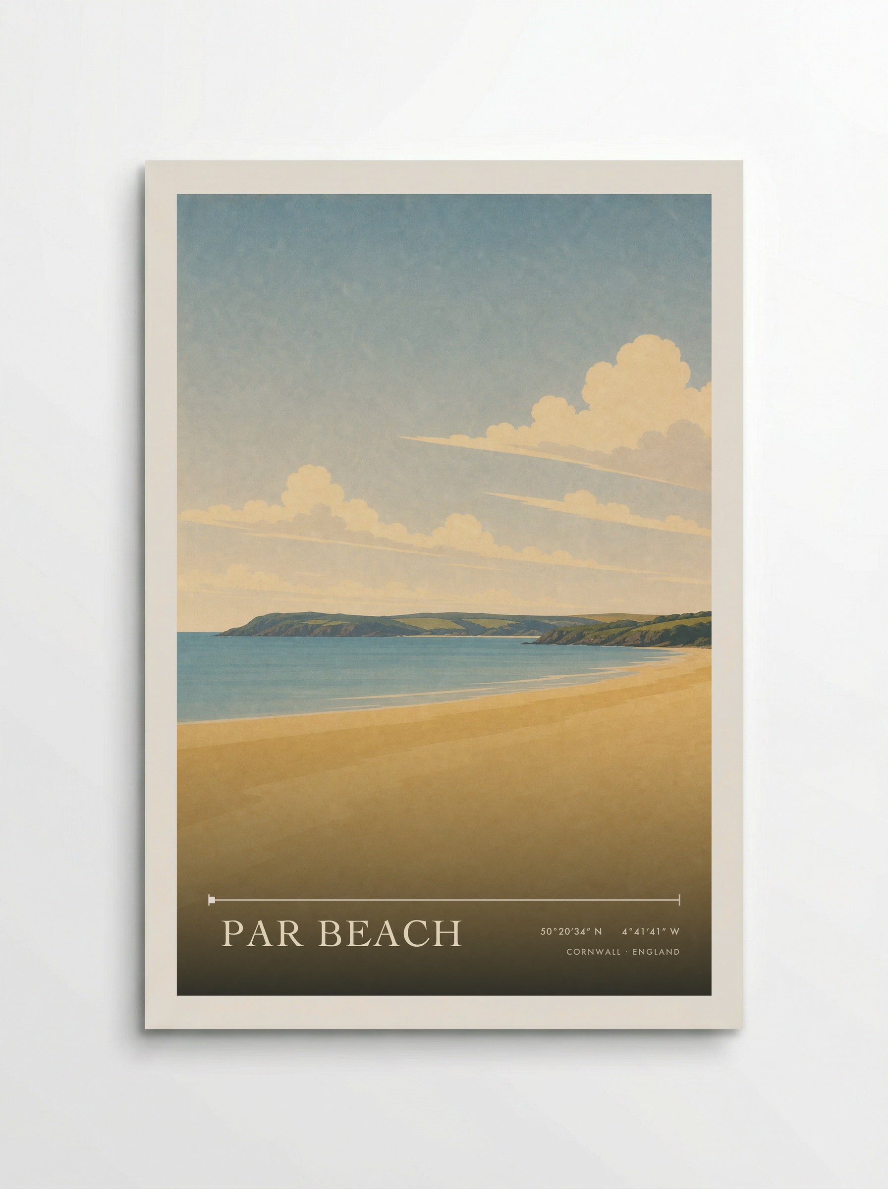 Par Beach Cornwall England Travel Poster - Poster