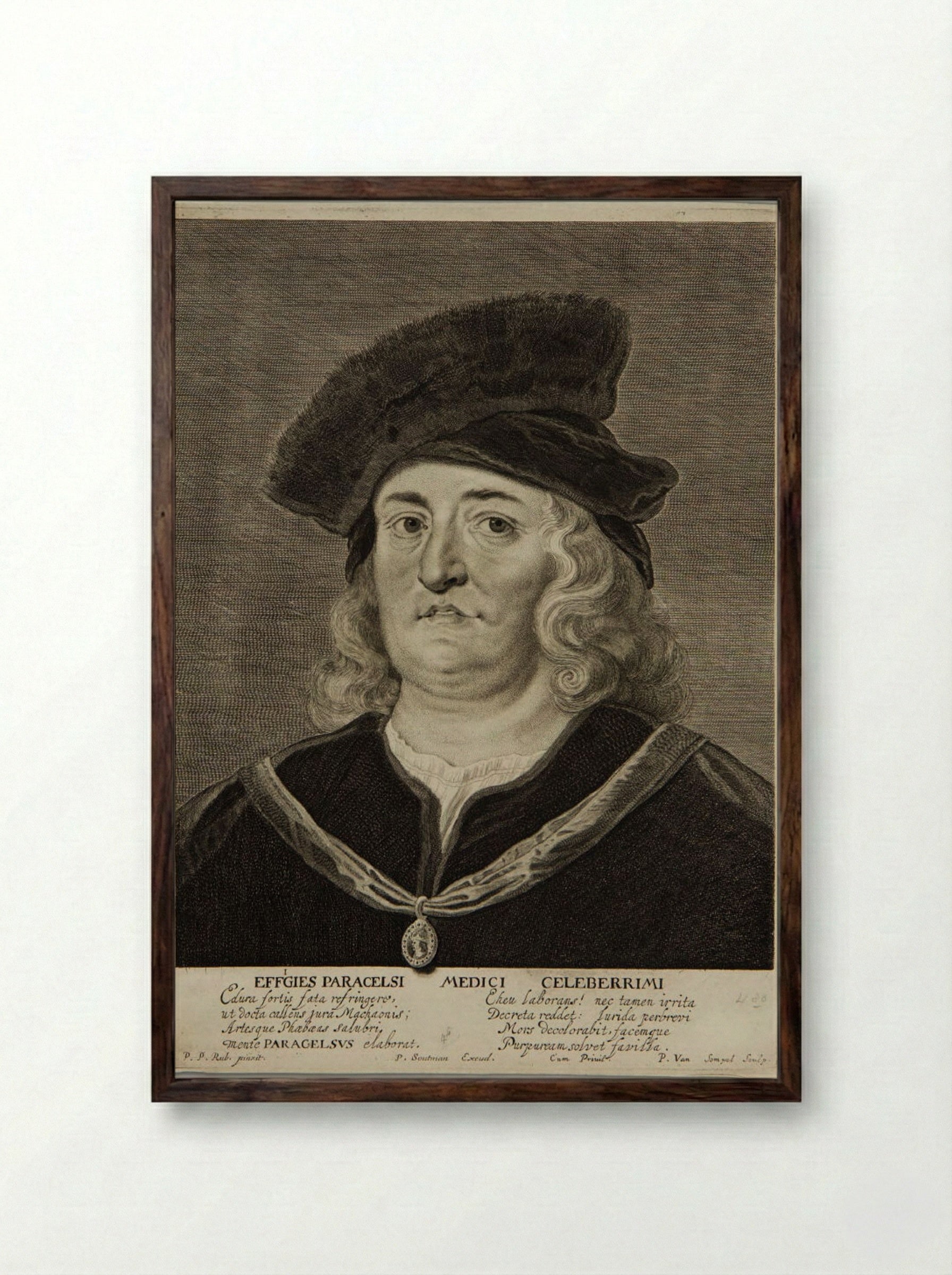 Paracelsus - Pieter van Sompel - Framed Print Dark Wood