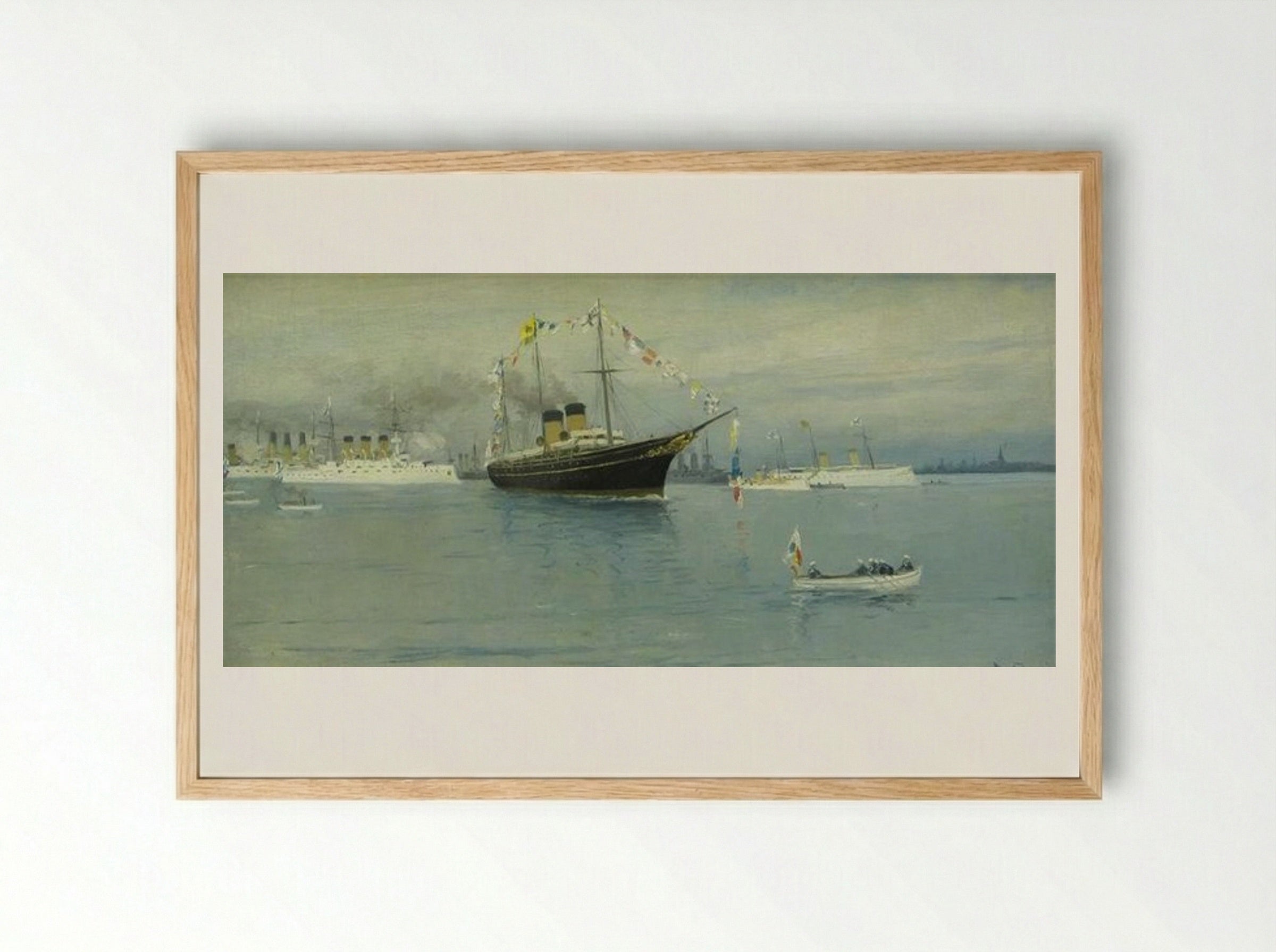 Parade of the Navy. Imperial yacht Standart. - Ivan Vladimirov - Framed Print Wood