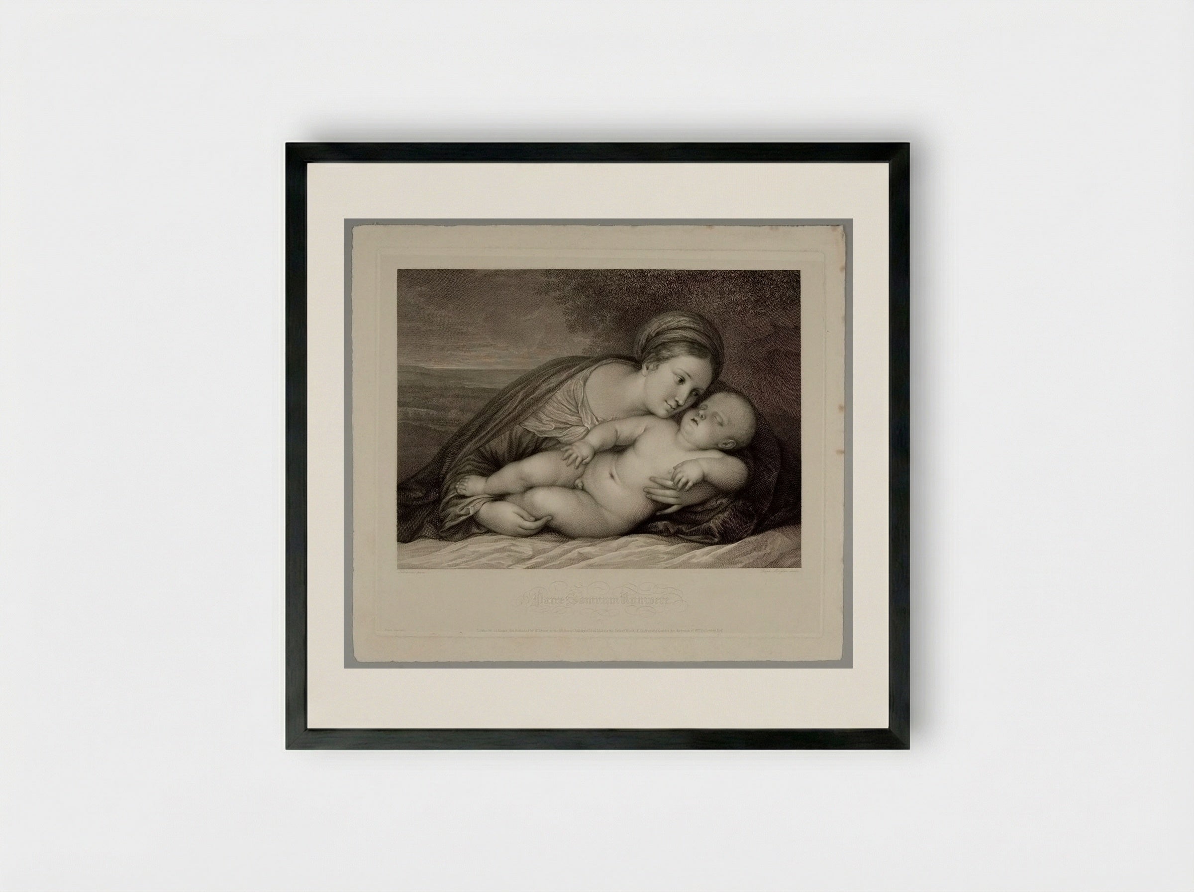 Parce somnum rumpere - Raphael Morghen - Framed Print Black