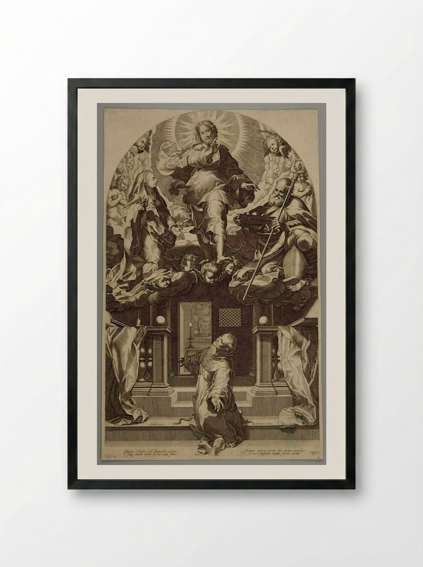 Pardon of Saint Franciscus - Boetius Adamsz. Bolswert - Framed Print Black