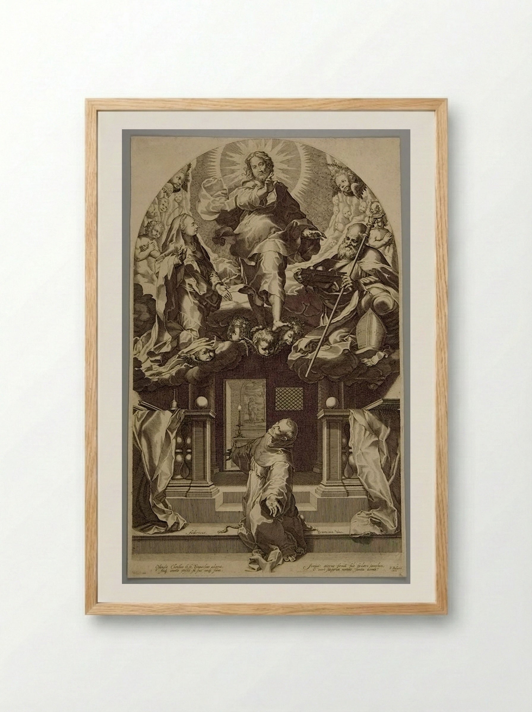 Pardon of Saint Franciscus - Boetius Adamsz. Bolswert - Framed Print Wood