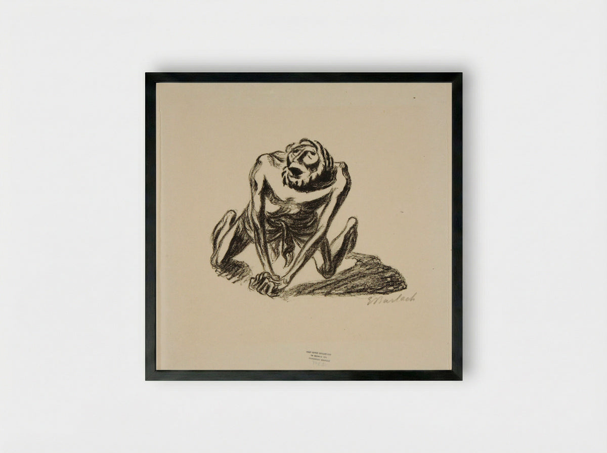 Pariah: The Pariah's Prayer - Ernst Barlach - Framed Print Black