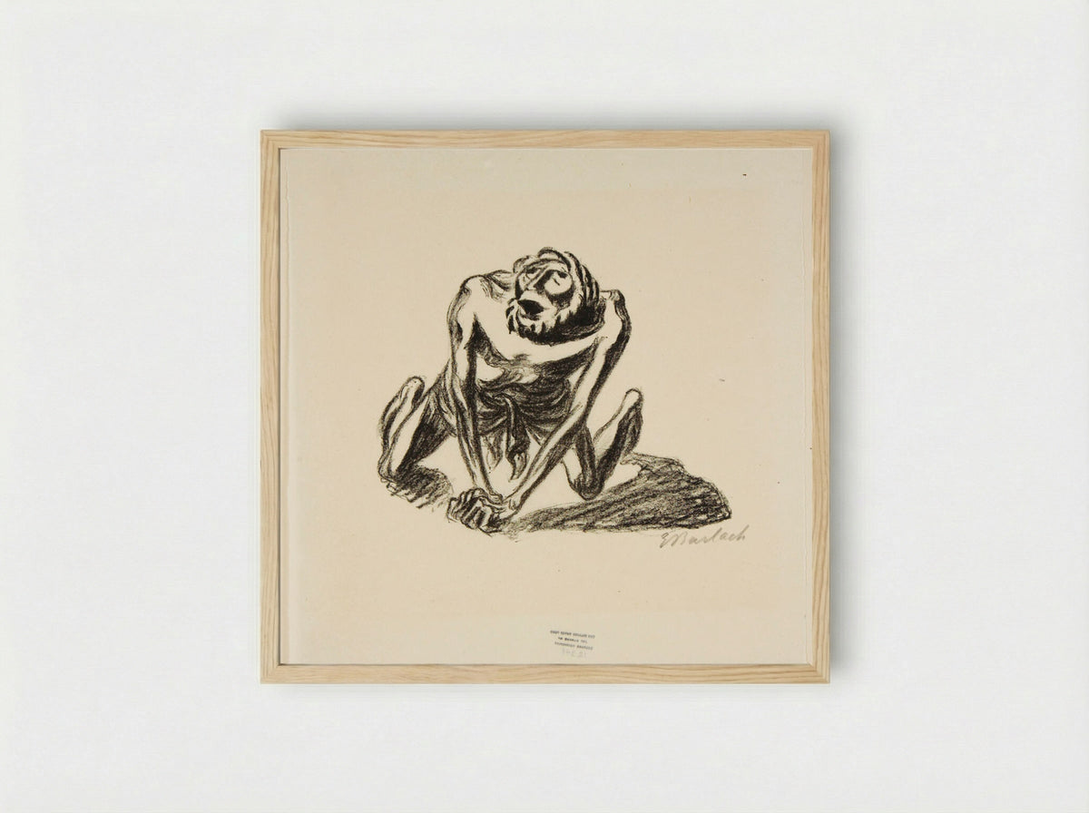 Pariah: The Pariah's Prayer - Ernst Barlach - Framed Print Wood