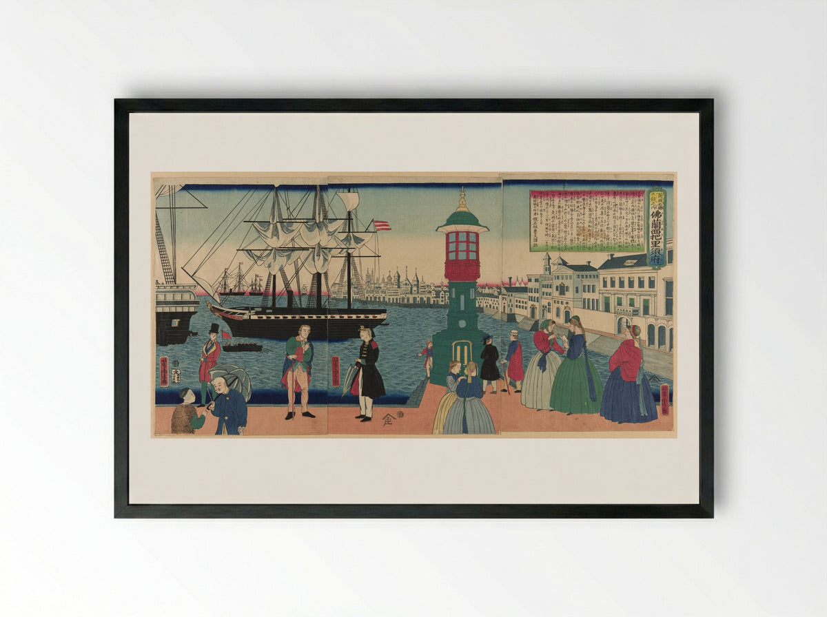 Paris, France - Utagawa Yoshitora - Framed Print Black