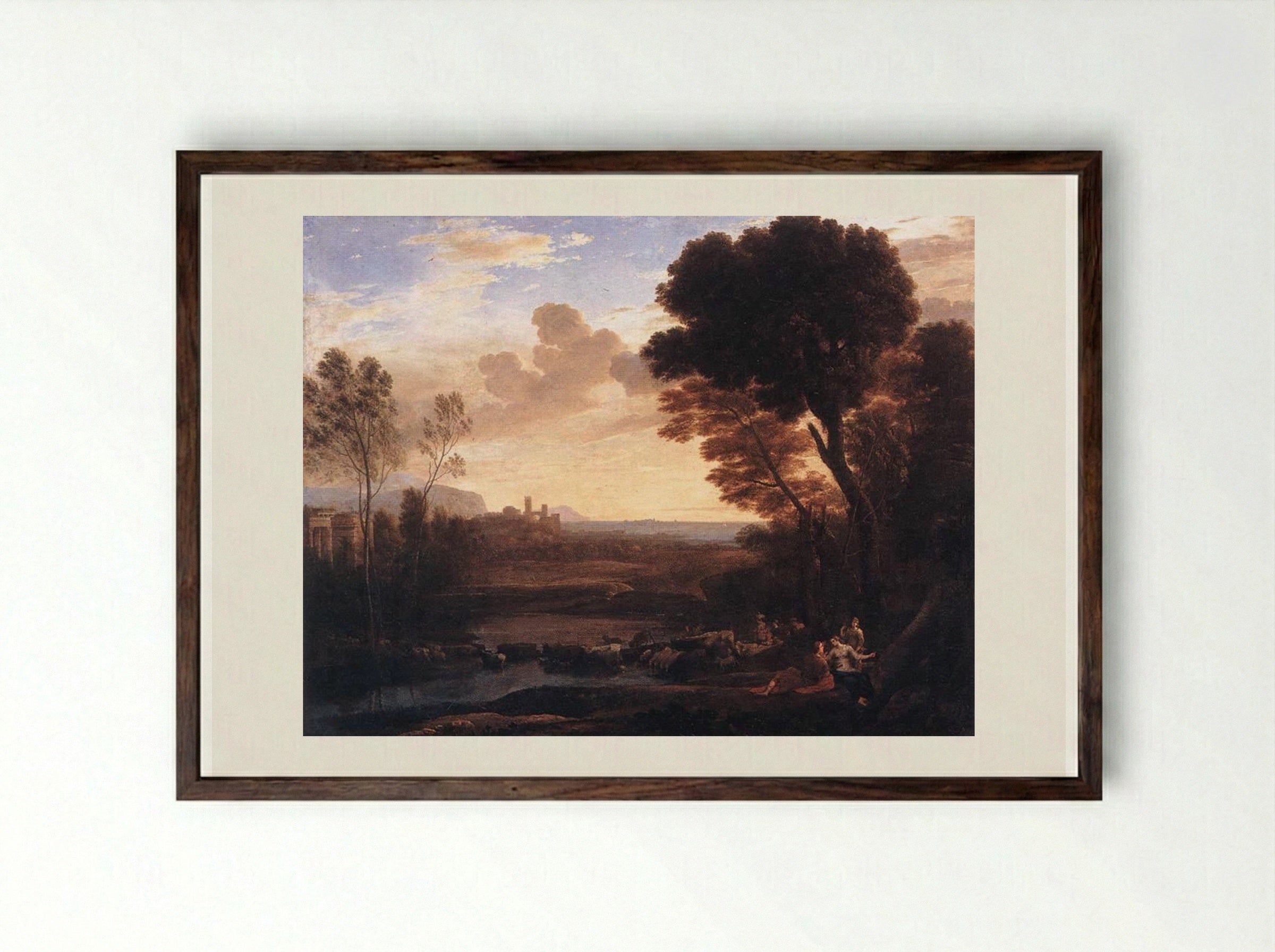 Paris and Oenone - Jacob de Wit - Framed Print Dark Wood