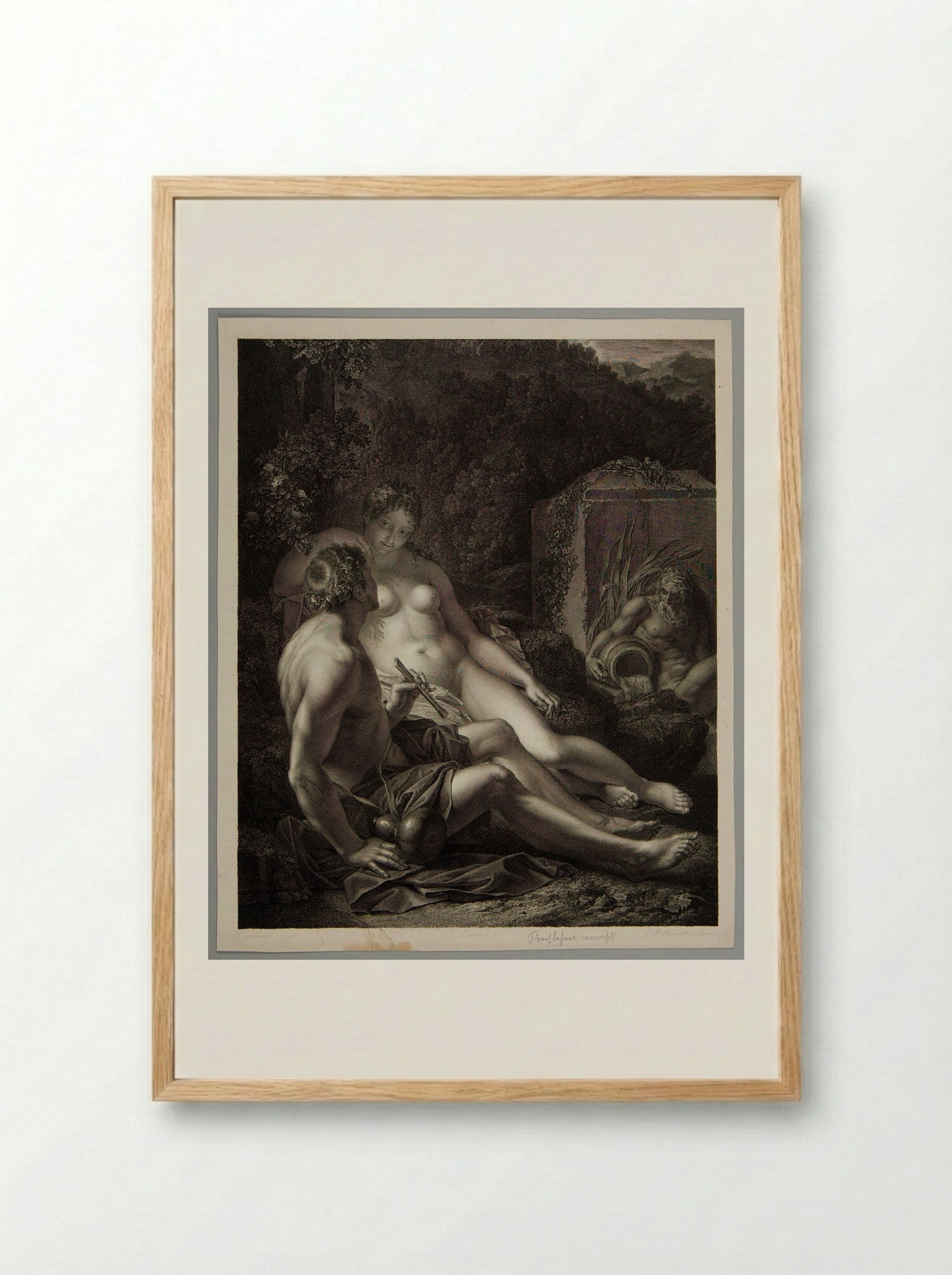 Paris and Oenone - Jean François Ribault - Framed Print Wood