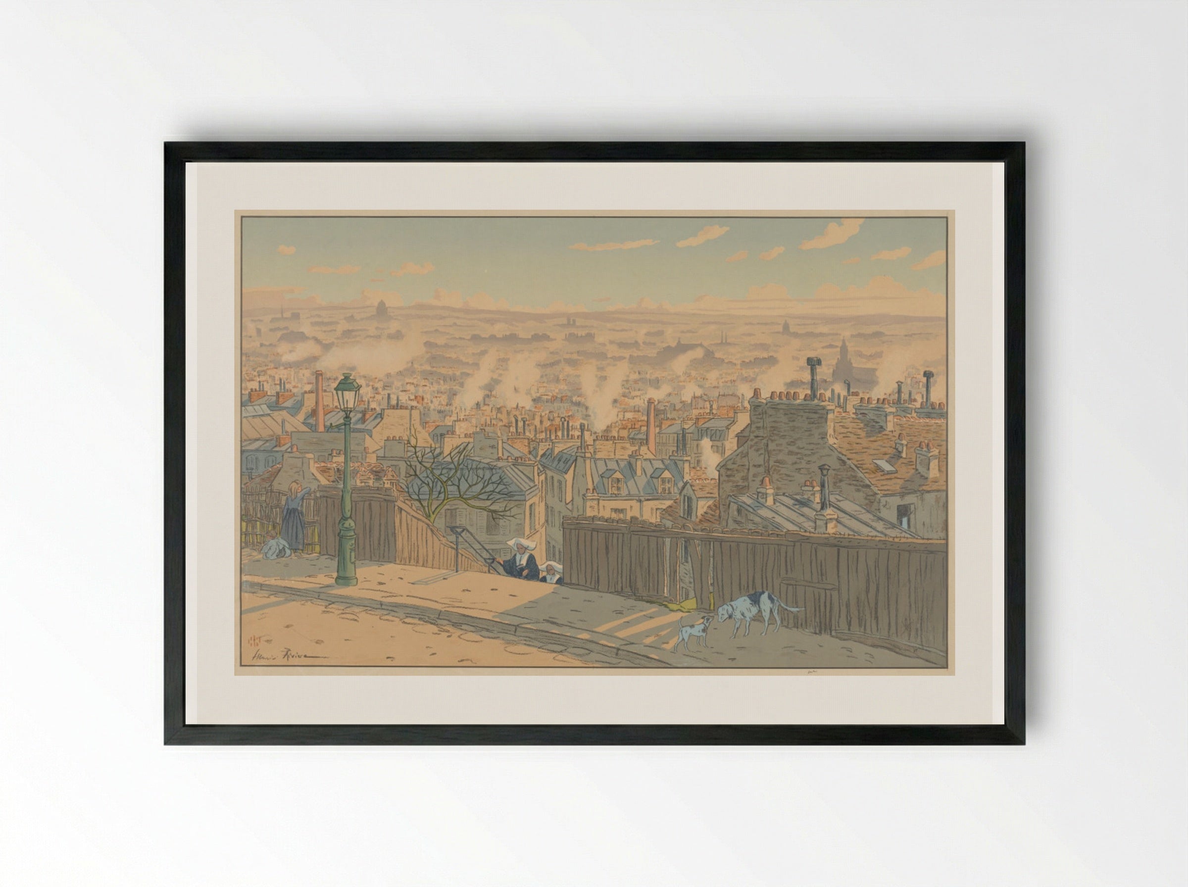 Parisian Landscapes: Paris seen from Montmartre - Henri Rivière - Framed Print Black