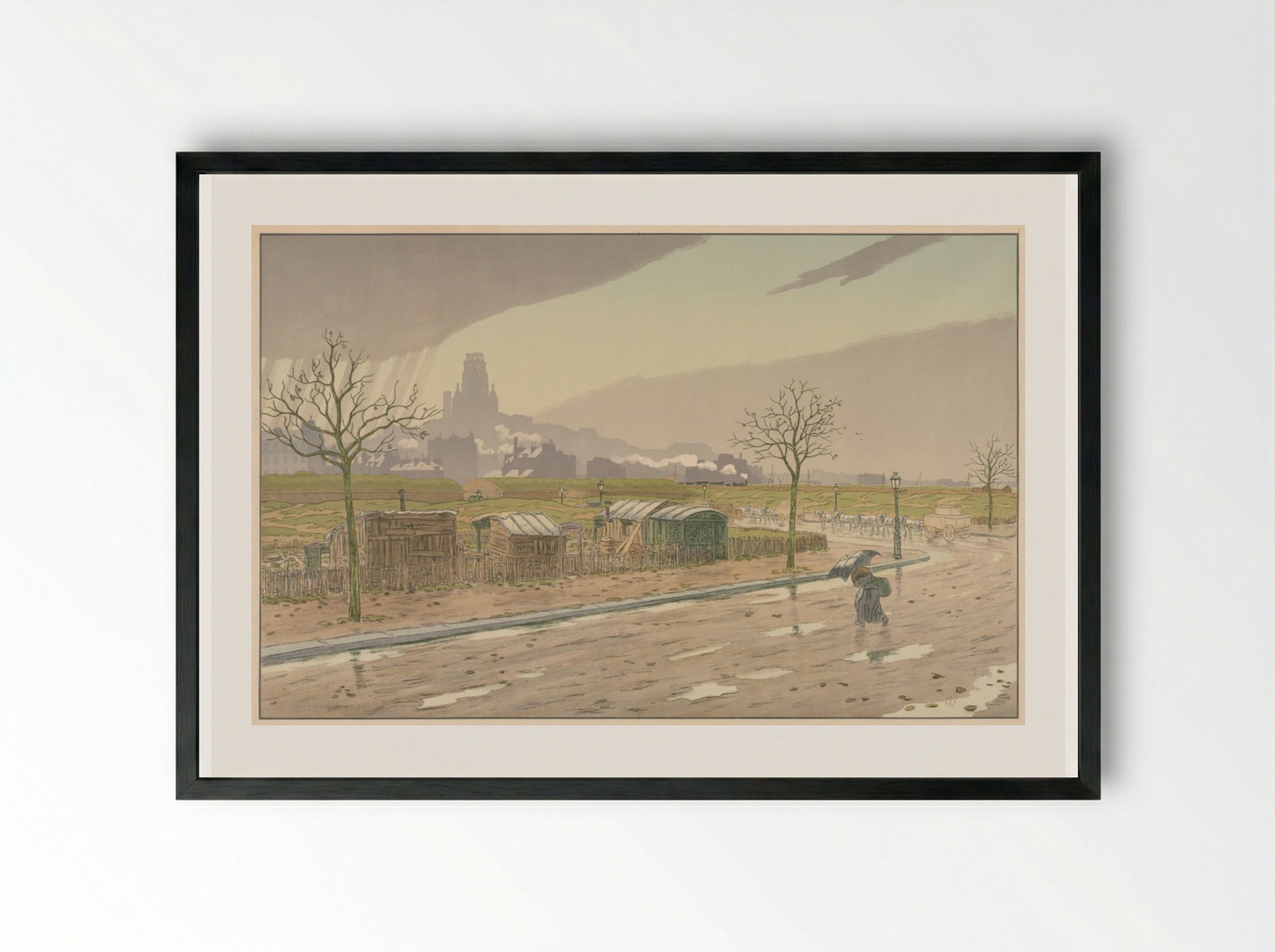 Parisian Landscapes: The Fortifications - Henri Rivière - Framed Print Black